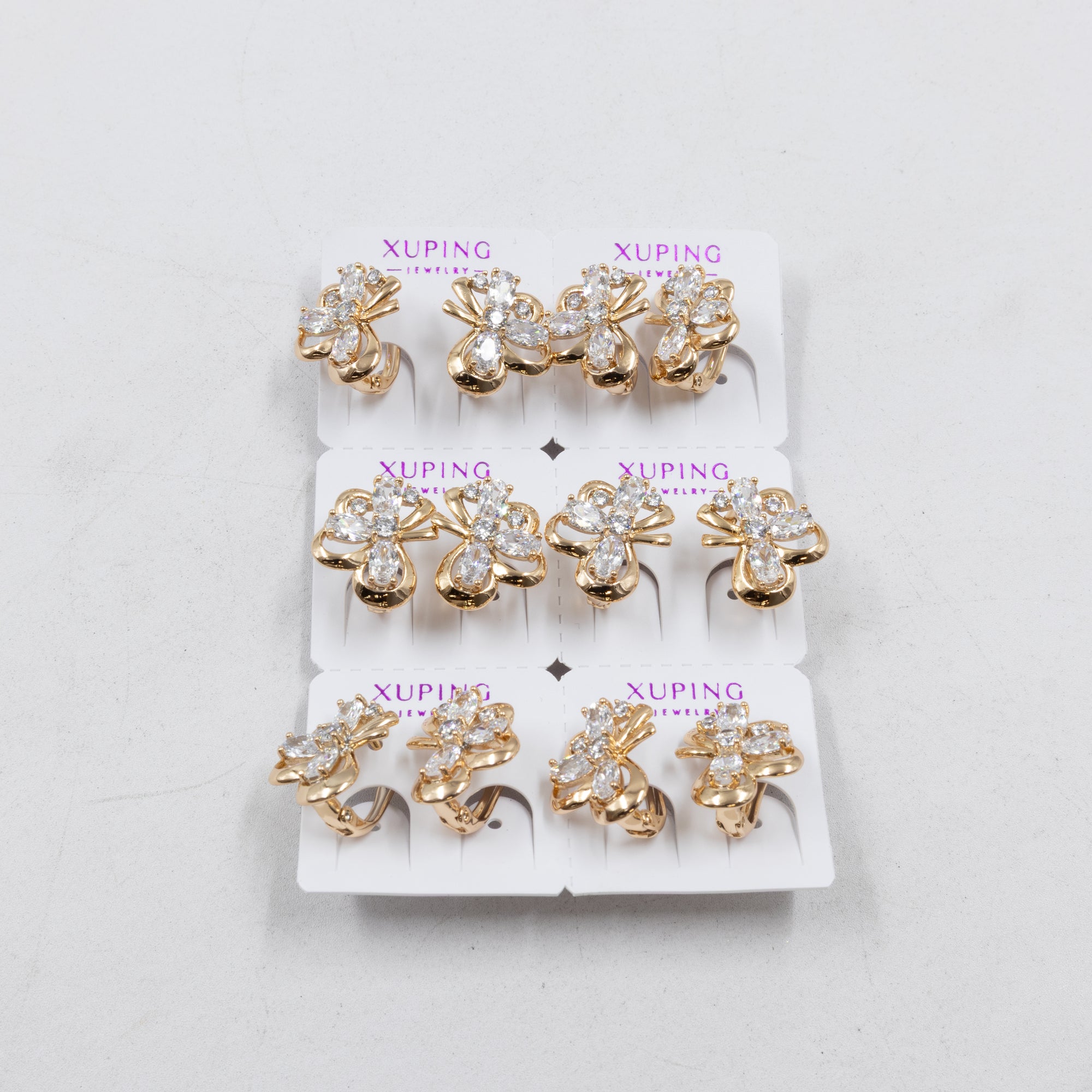 Paquete de 6 pares de Aretes Xuping Dorado M4 Oro Laminado