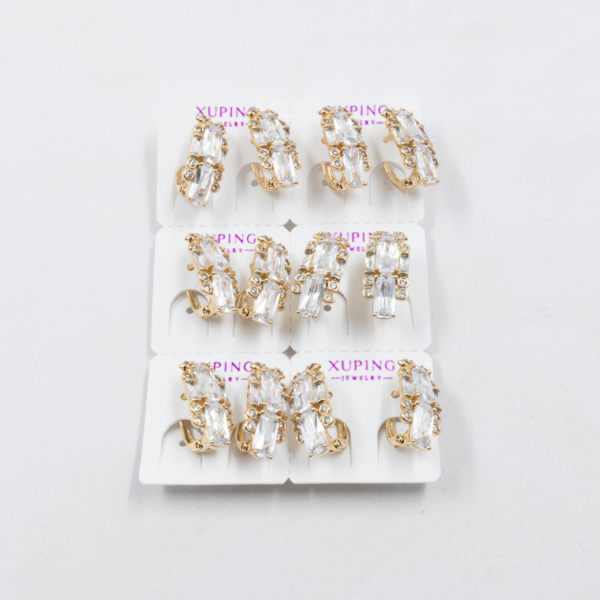 Paquete de 6 pares de Aretes Xuping Dorado M27 Oro Laminado