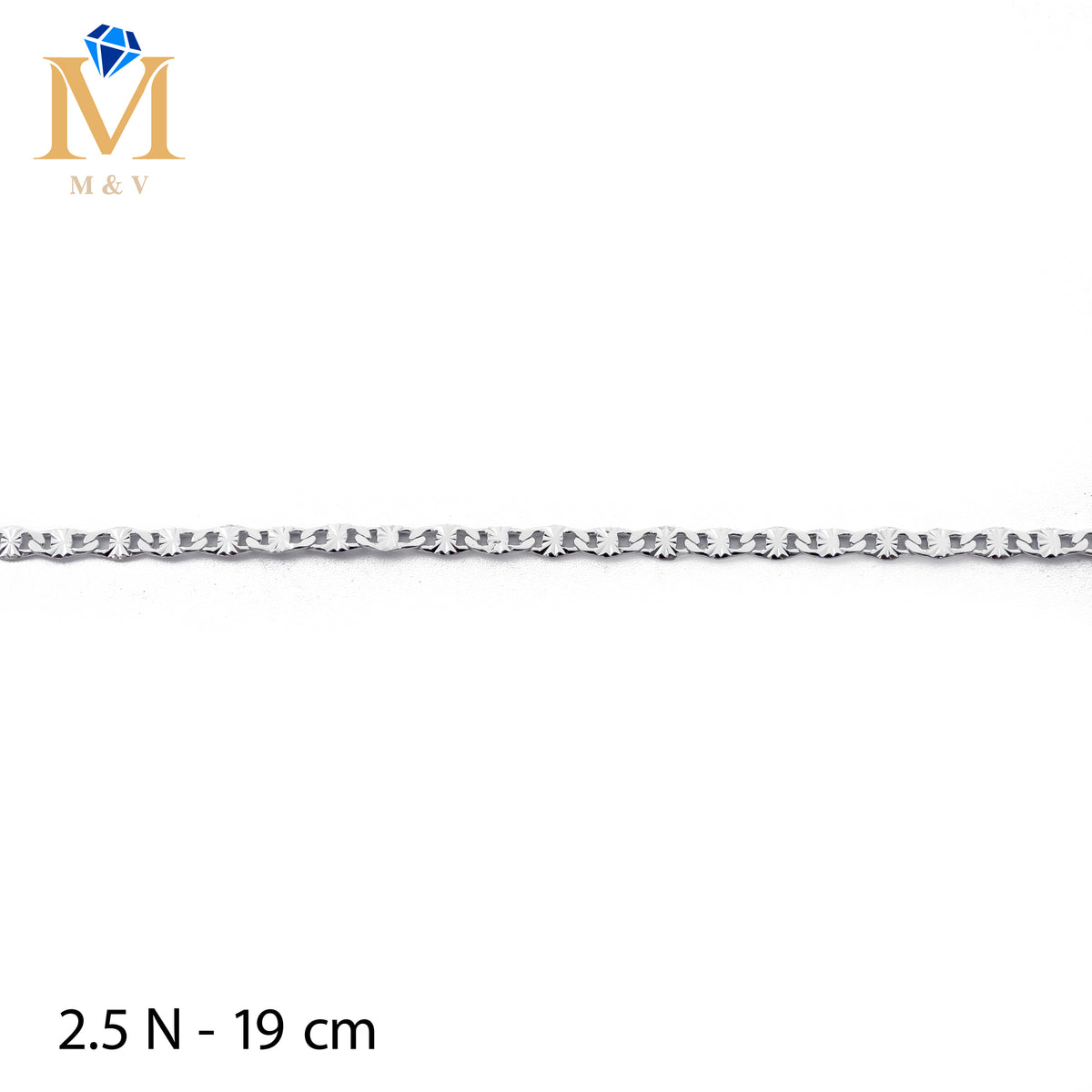 Pulseras Plateadas de 19 cm M2 Oro Laminado