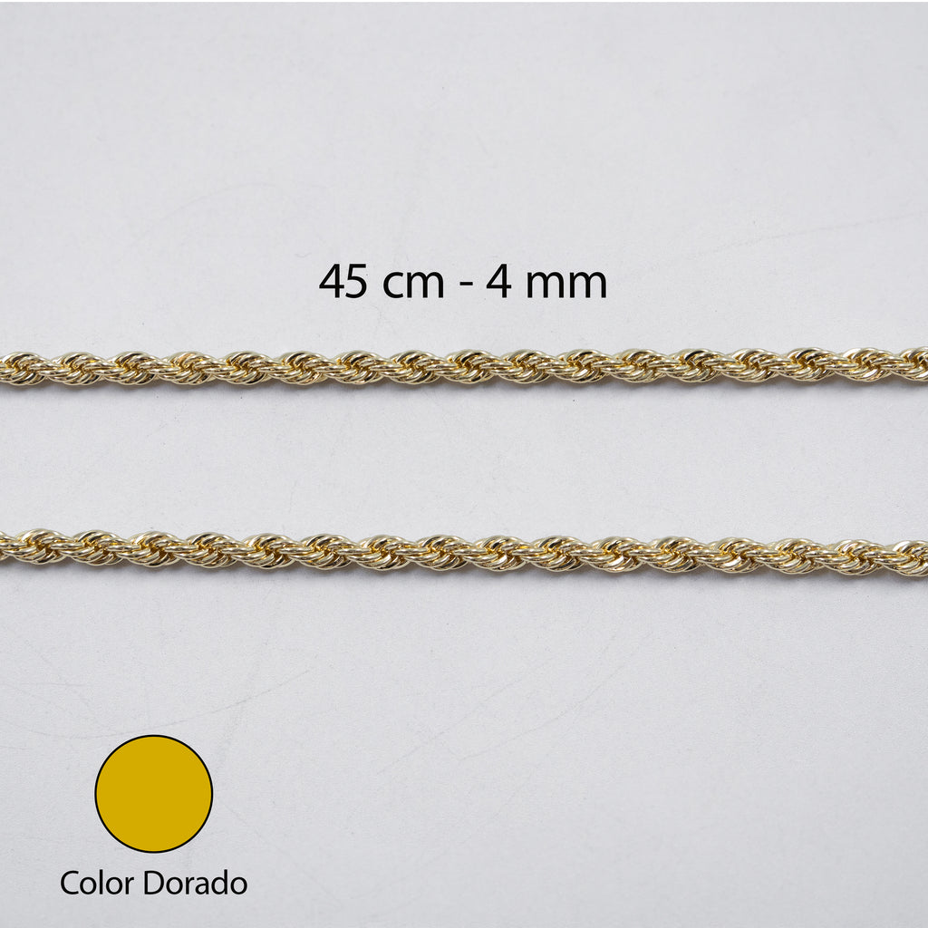 Cadenas Doradas Torsal de 45 cm M4 Oro Laminado
