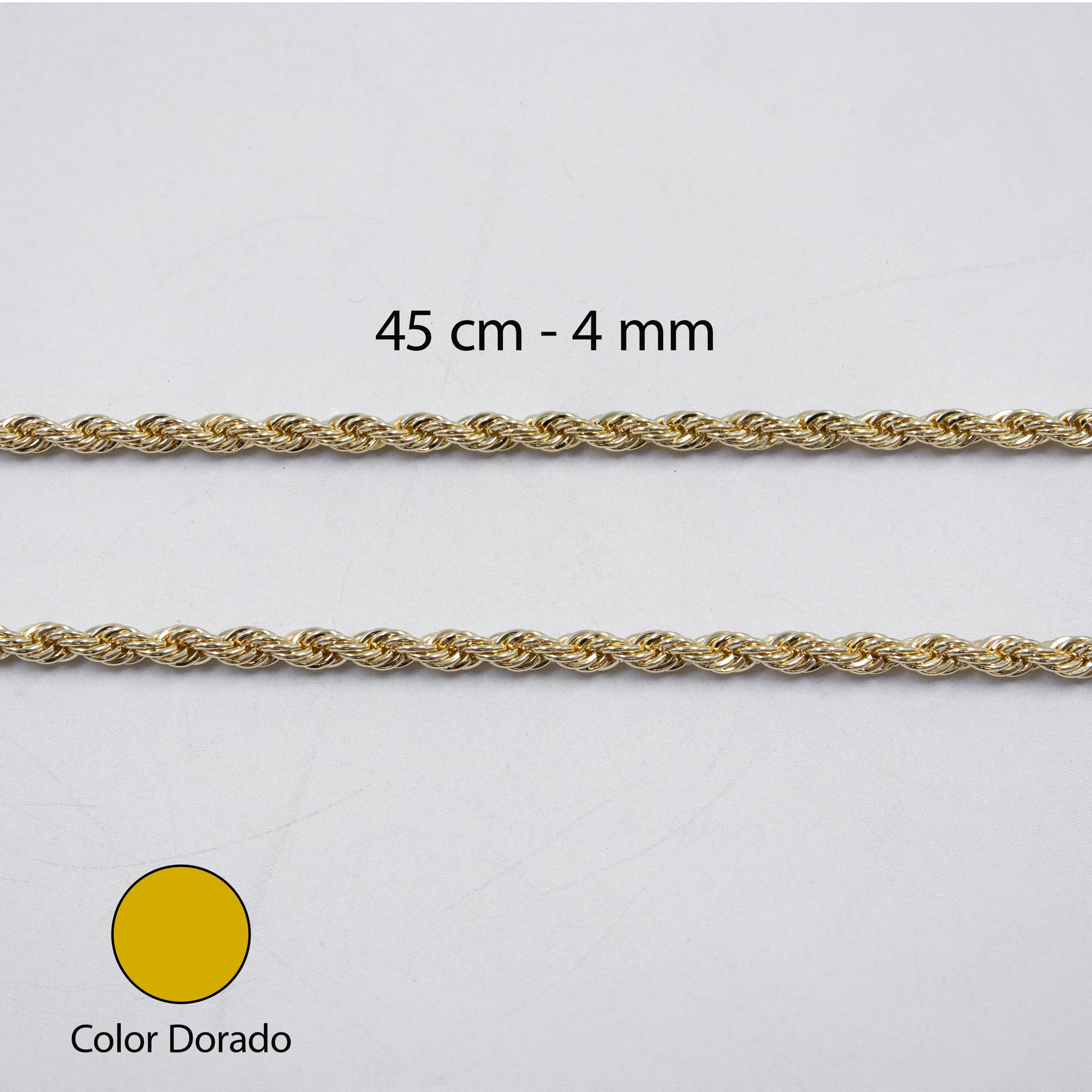 Cadenas Doradas Torsal de 45 cm M4 Oro Laminado