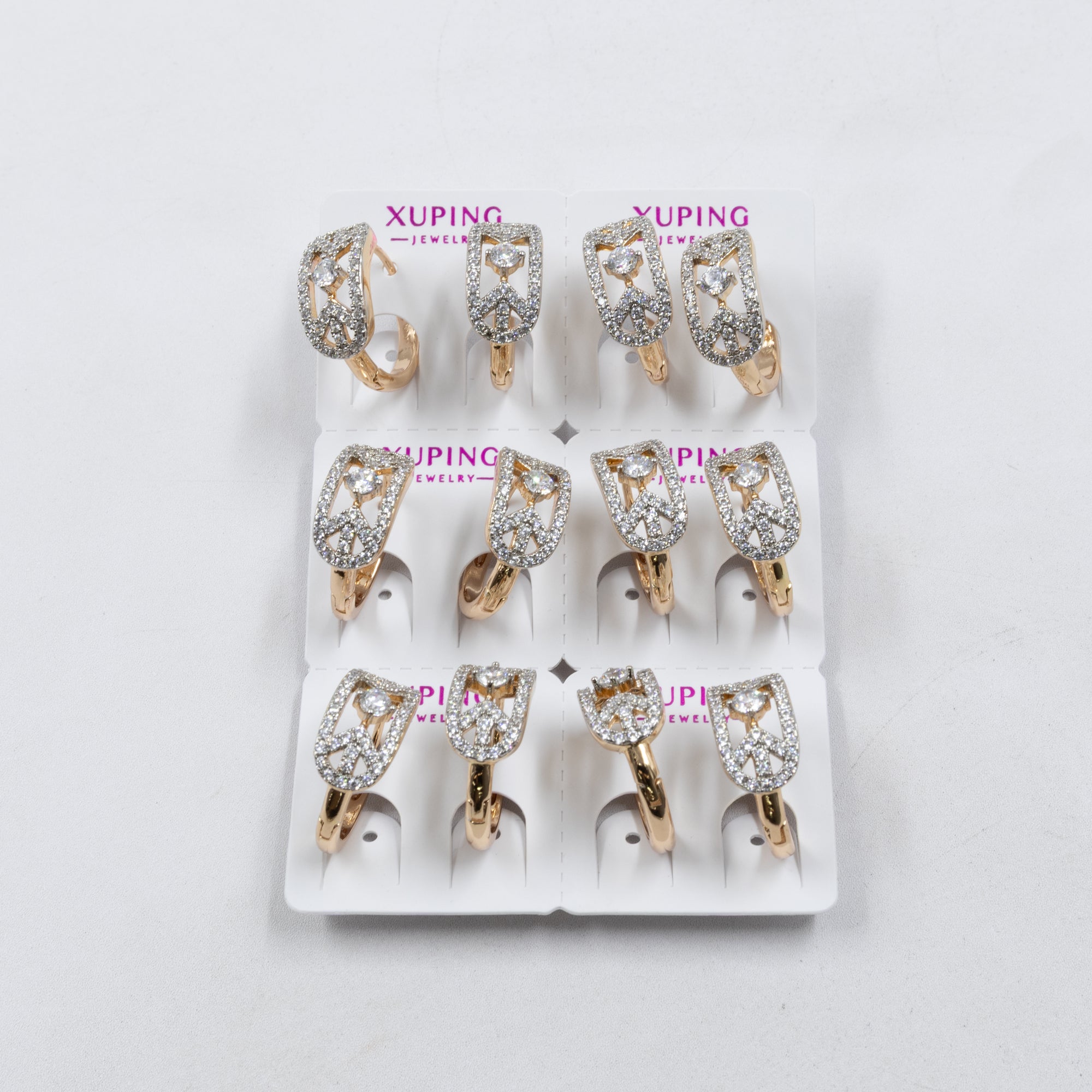Paquete de 6 pares de Aretes Xuping Dorado M23 Oro Laminado