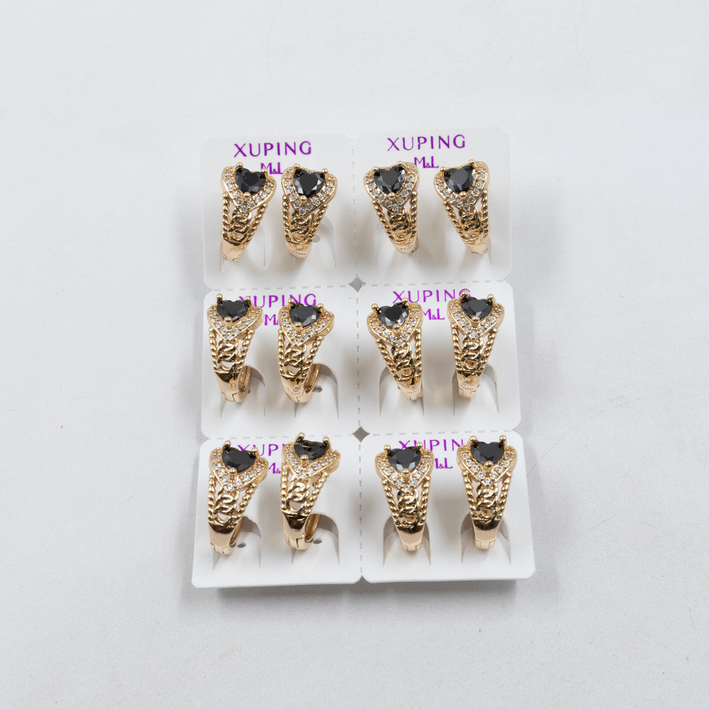 Paquete de 6 pares de Aretes Xuping Dorado M19 Oro Laminado