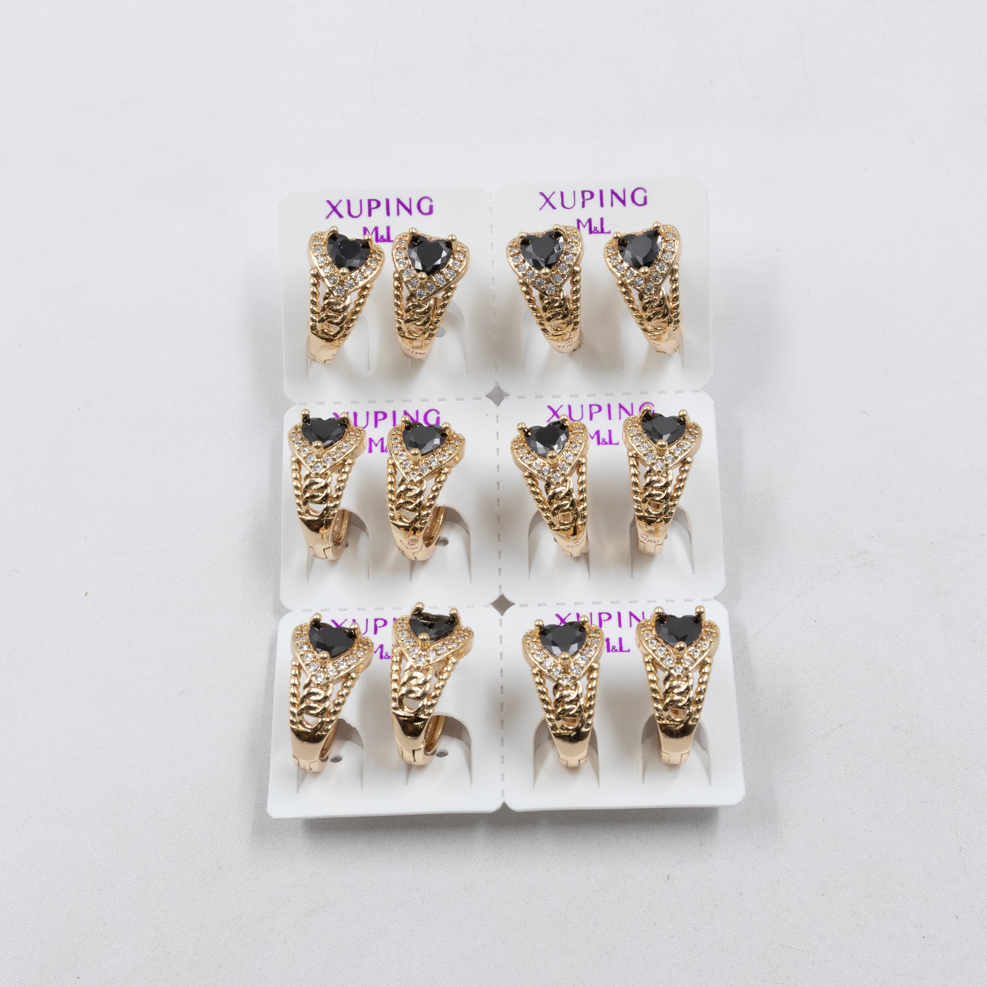 Paquete de 6 pares de Aretes Xuping Dorado M19 Oro Laminado