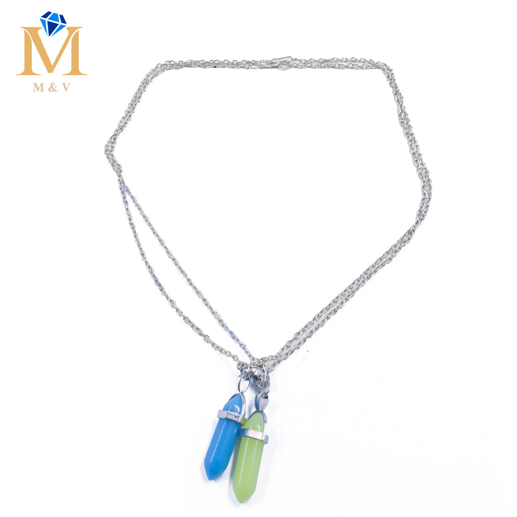 Collares en Pareja de piedras M18 Acero Inoxidable