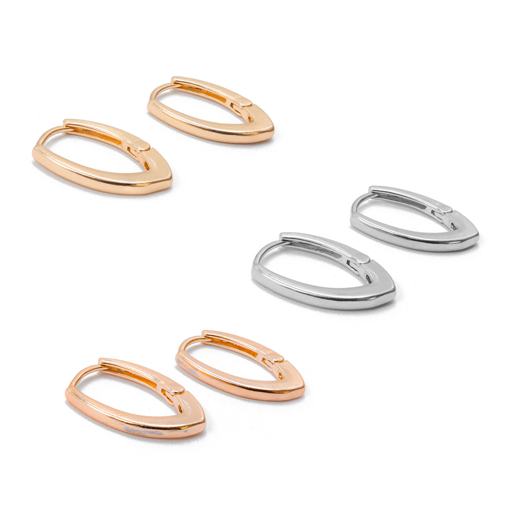 Paquete de 3 pares de Arracadas M2 Oro Laminado
