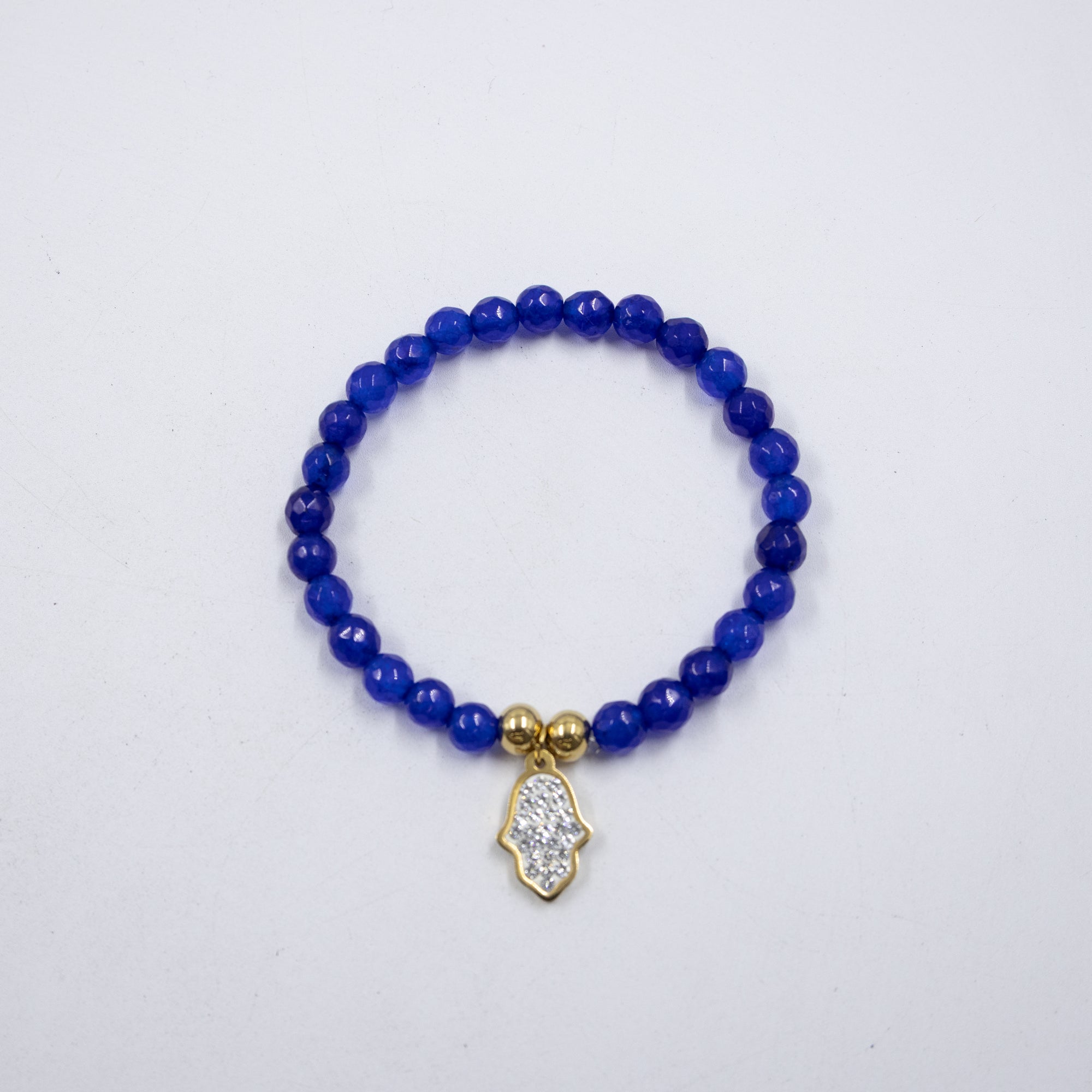 Pulseras De cuentas azules con Dije M1 Oro Laminado
