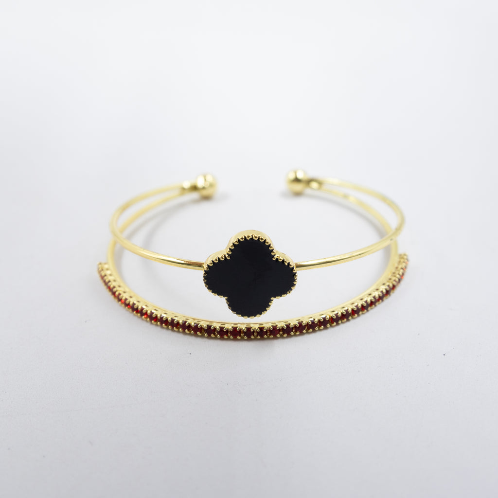 Pulsera dorada y Plateadas con piedras M3 Oro Laminado