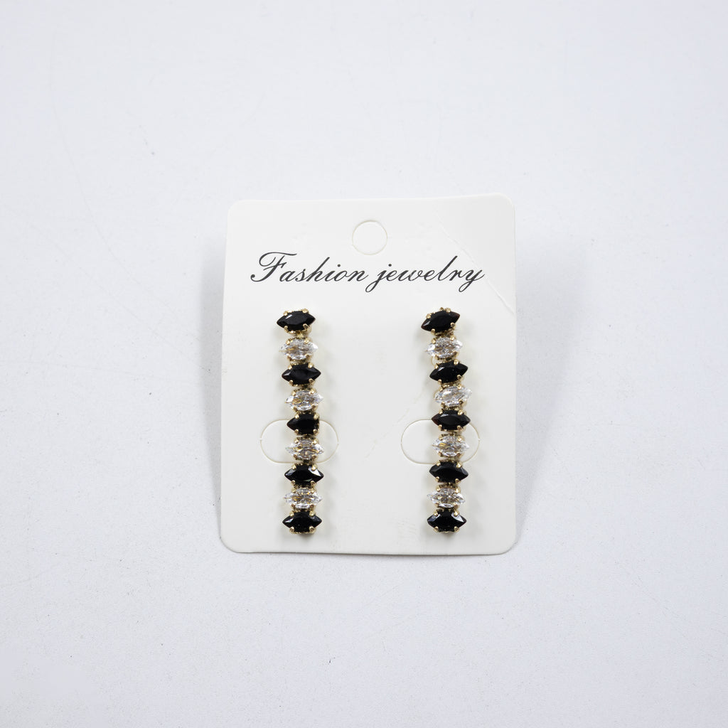Aretes Largos Dorados con piedras M1 Oro Laminado