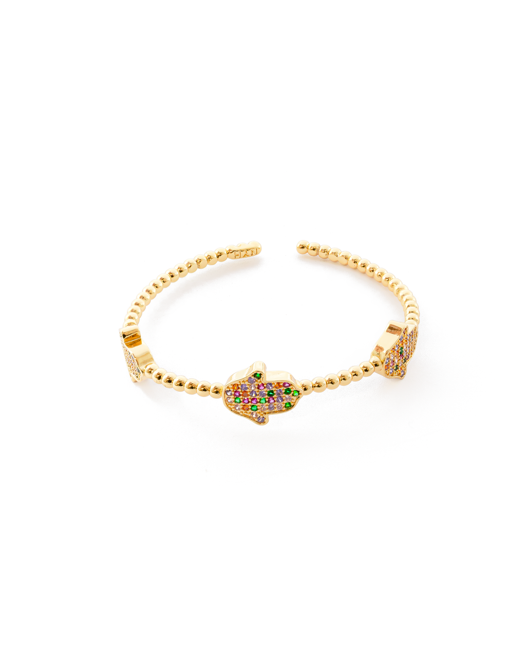 Brazalete Dorado con Piedras M2 Oro Laminado