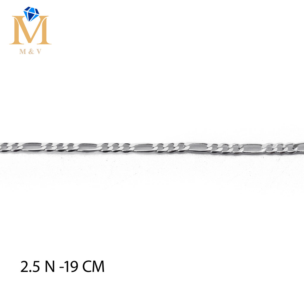 Pulseras Plateadas de 19 cm M1 Oro Laminado