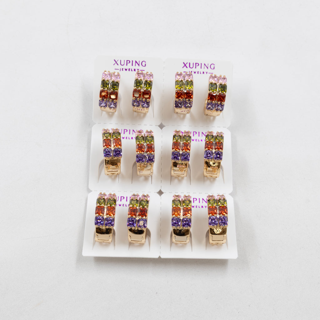 Paquete de 6 pares de Aretes Xuping Dorado M15 Oro Laminado