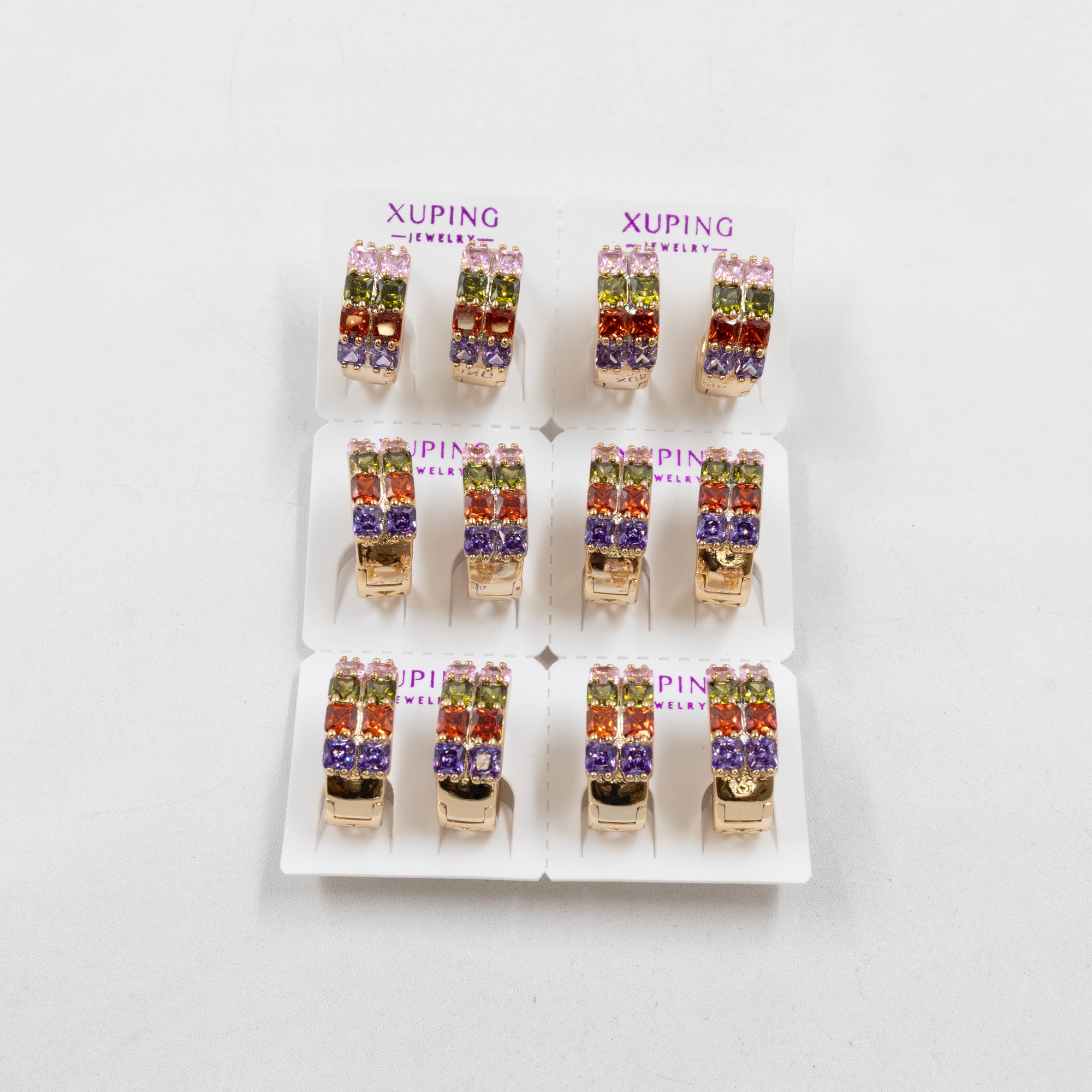 Paquete de 6 pares de Aretes Xuping Dorado M15 Oro Laminado