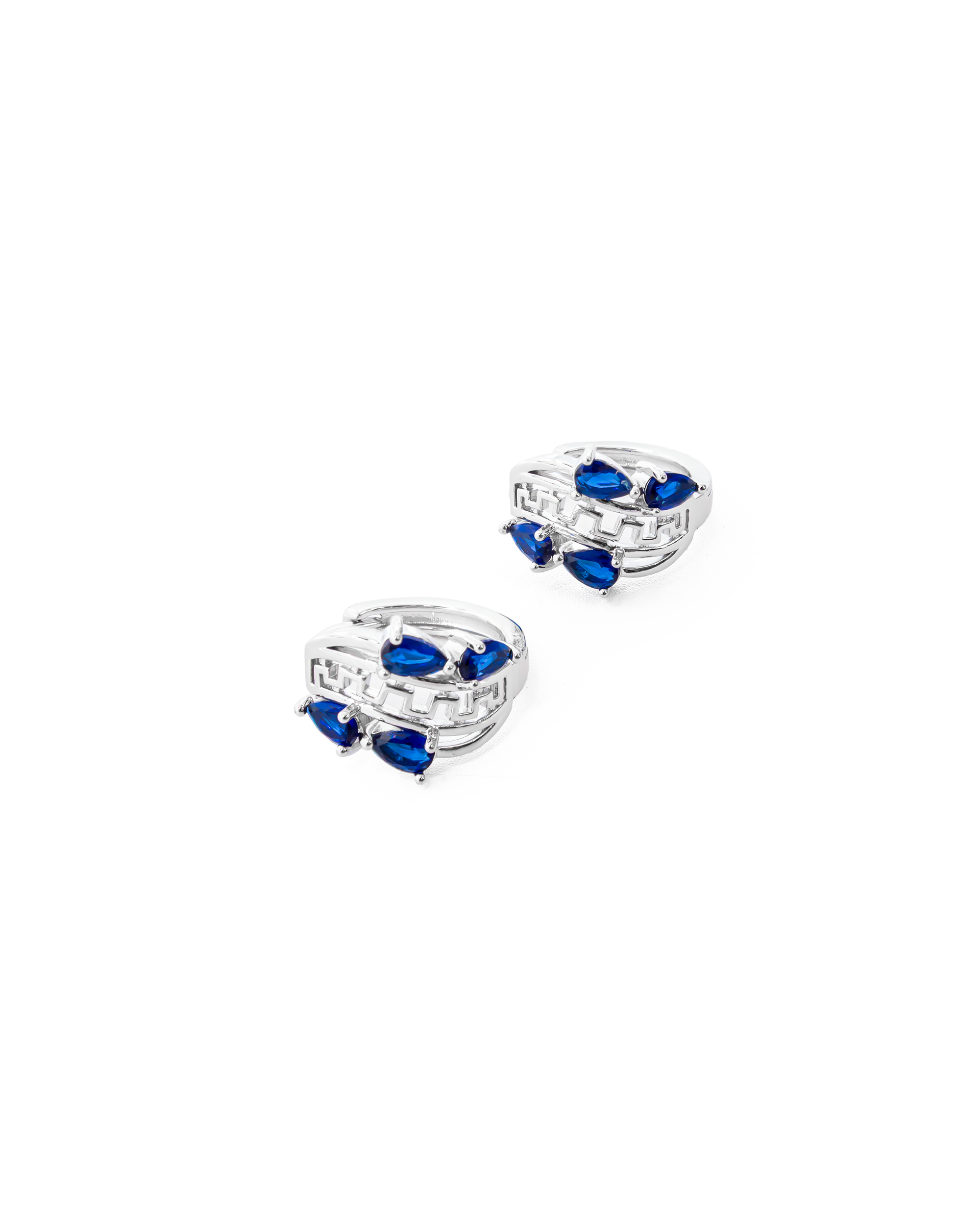 Aretes Plateados Huggies con Piedras Diferentes Colores M13 Oro Laminado
