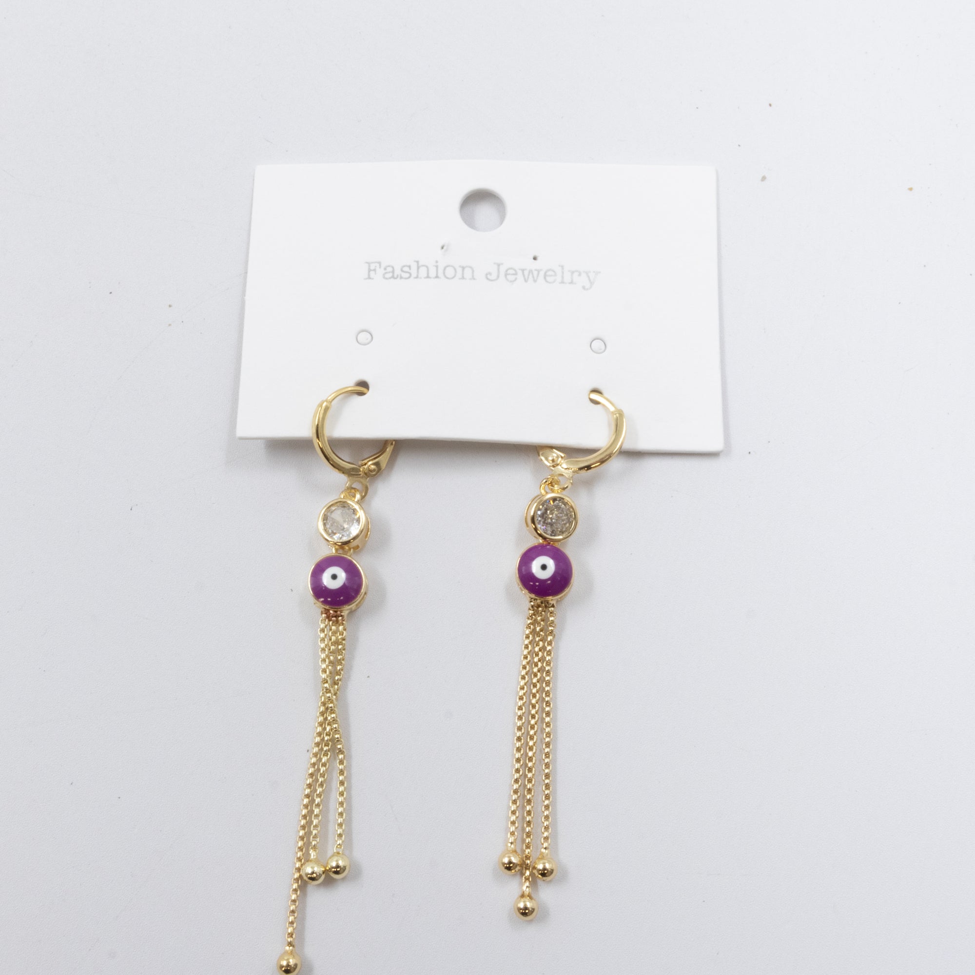 Aretes Dorados Largos de Ojo Turco M1 Oro Laminado