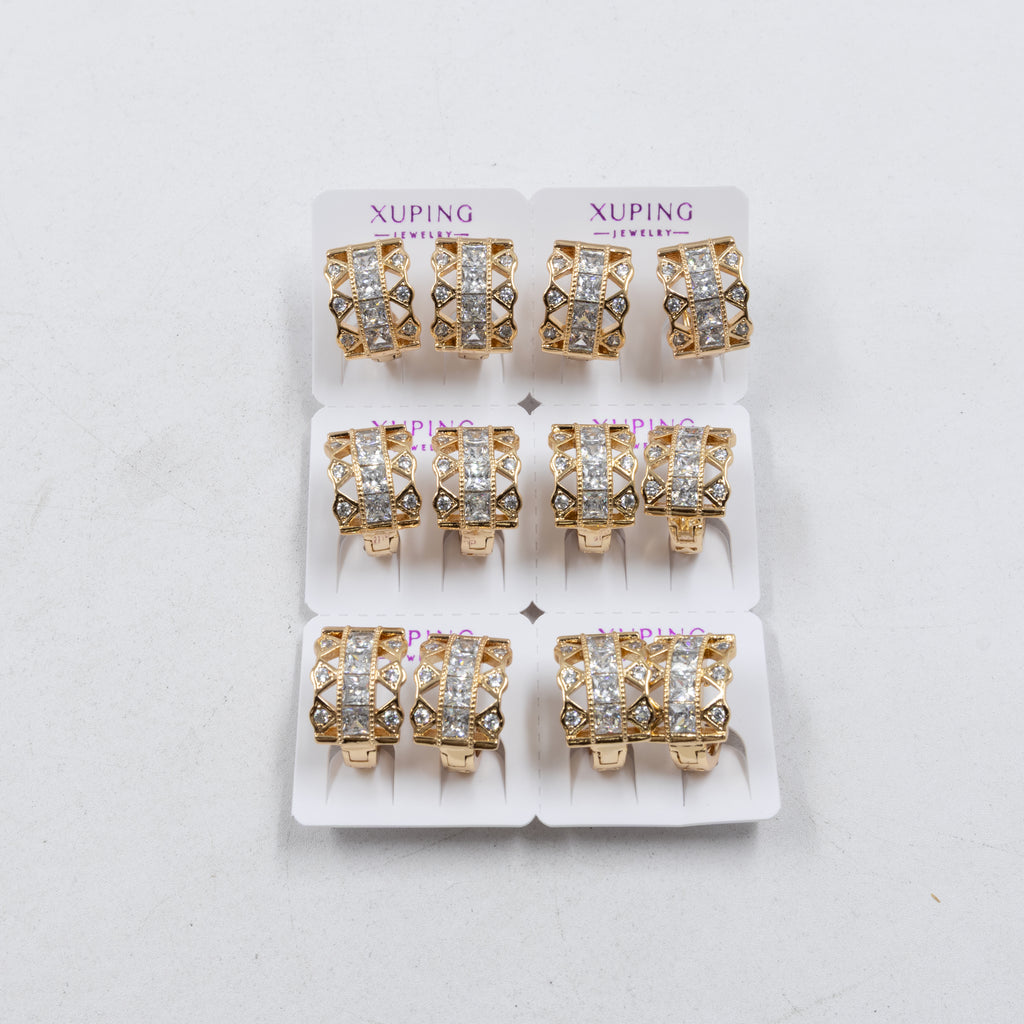 Paquete de 6 pares de Aretes Xuping Dorado M7 Oro Laminado