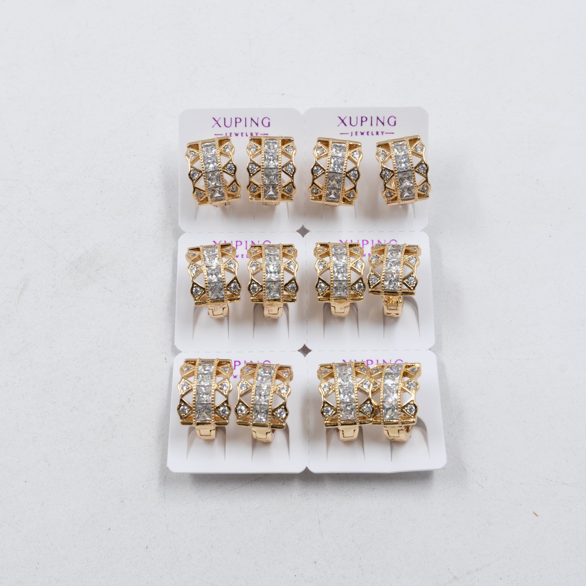 Paquete de 6 pares de Aretes Xuping Dorado M7 Oro Laminado
