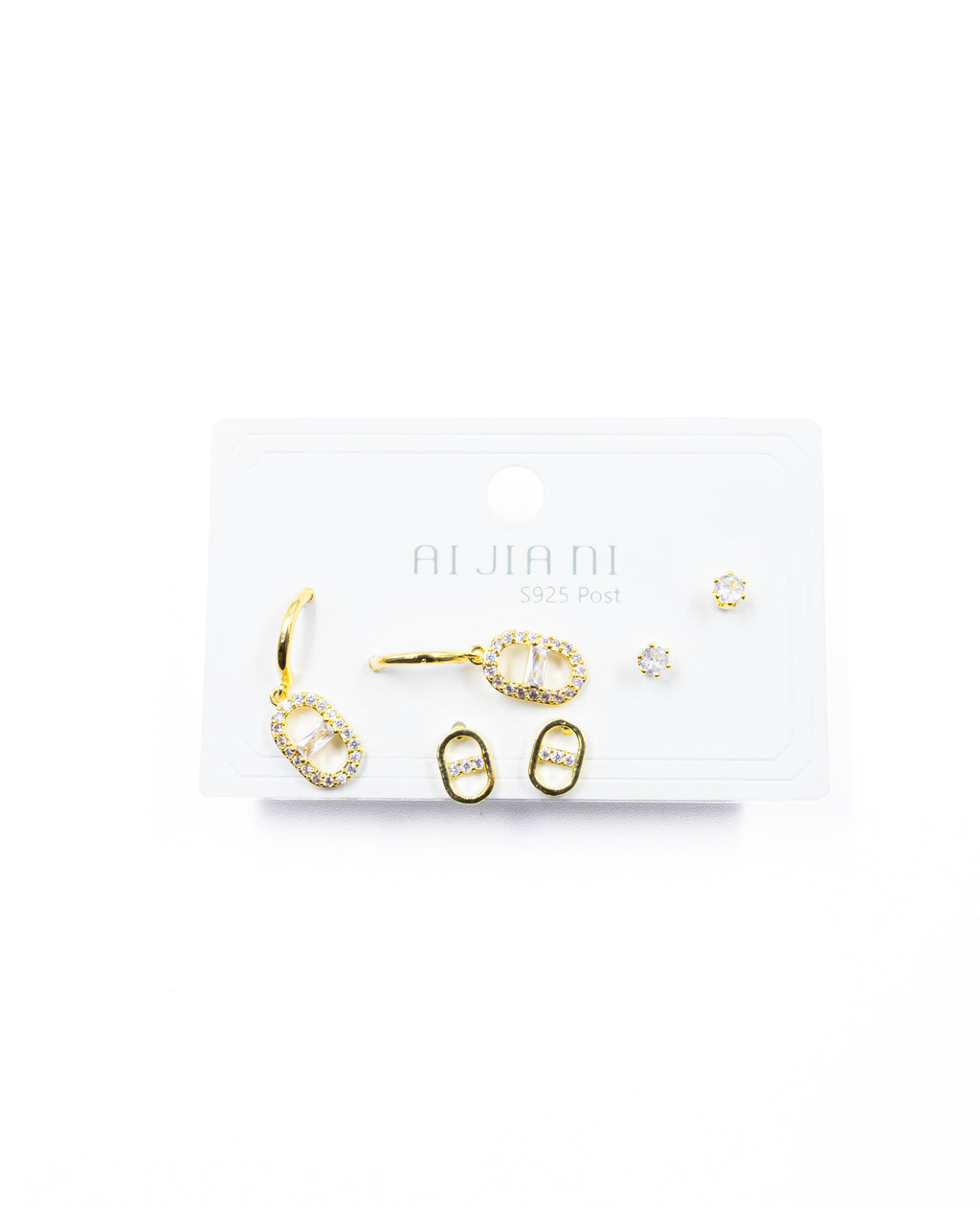 ARETES PAQUETE DE 3 M4 ORO LAMINADO