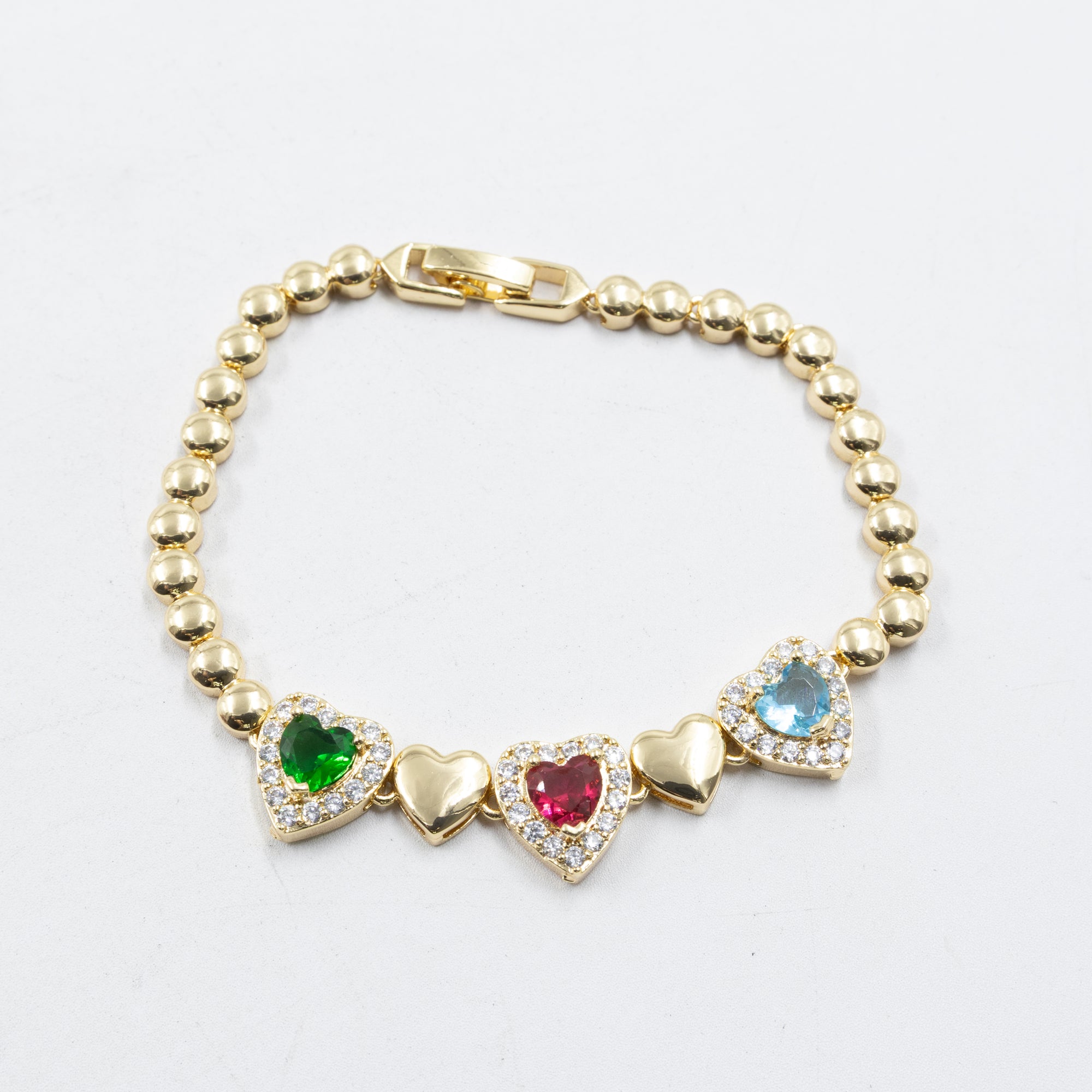 Pulseras Doradas con Piedras M4 Oro Laminado