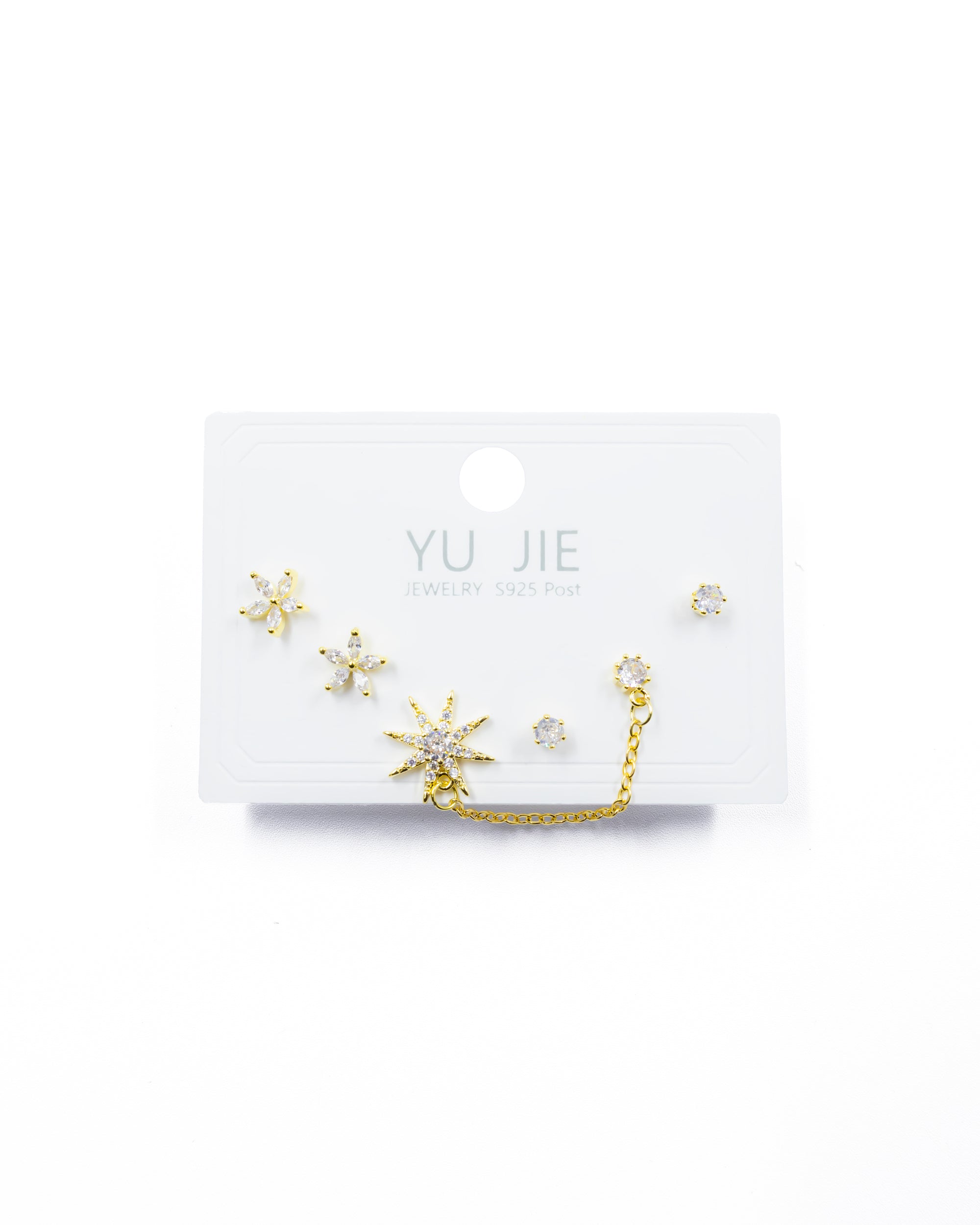 ARETES PAQUETE DE 3 M5 ORO LAMINADO