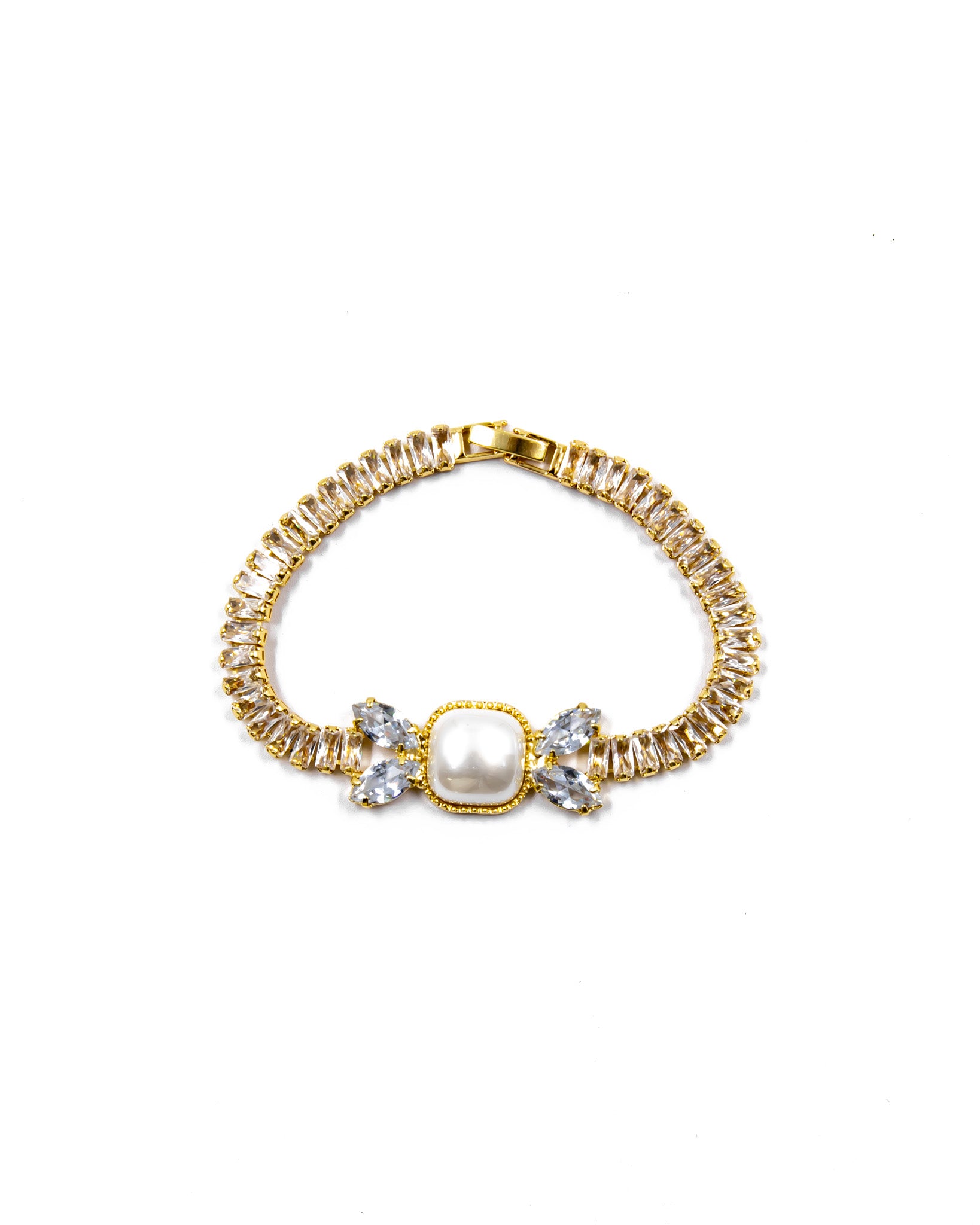 Pulsera dorada de piedras con piedra - M3 Oro Laminado