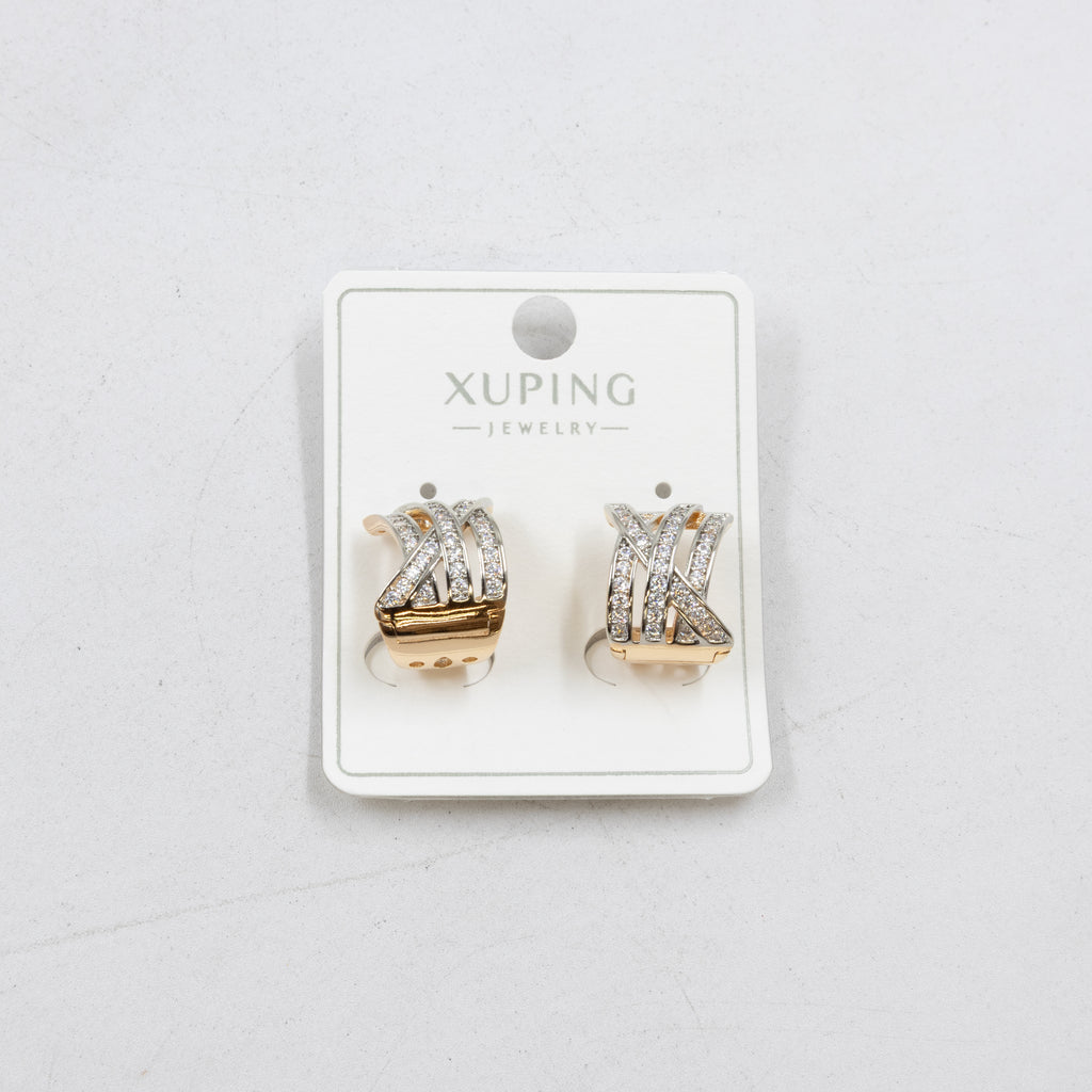 Aretes Dorados con Piedras Xuping M3 Oro Laminado