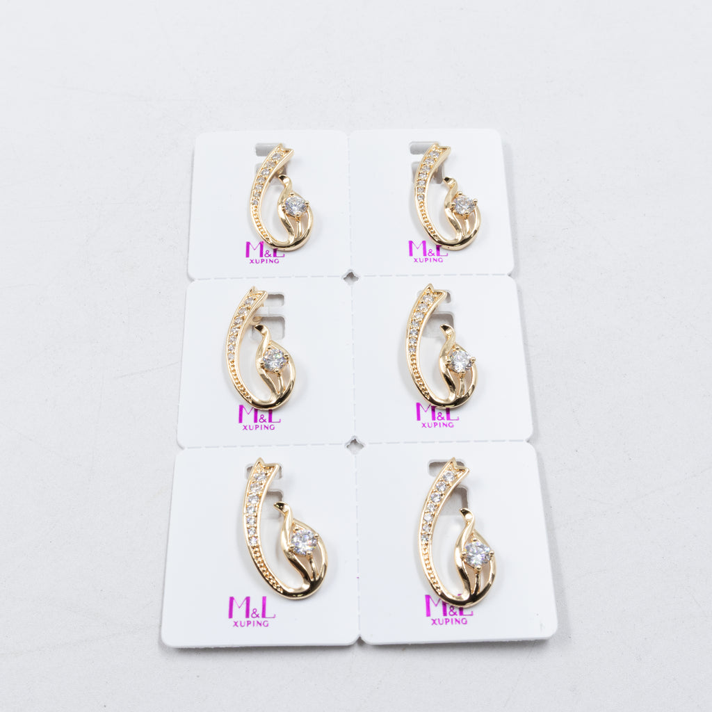 Paquete de 6 dijes con Piedras Oro Rosado  M2 Oro Laminado