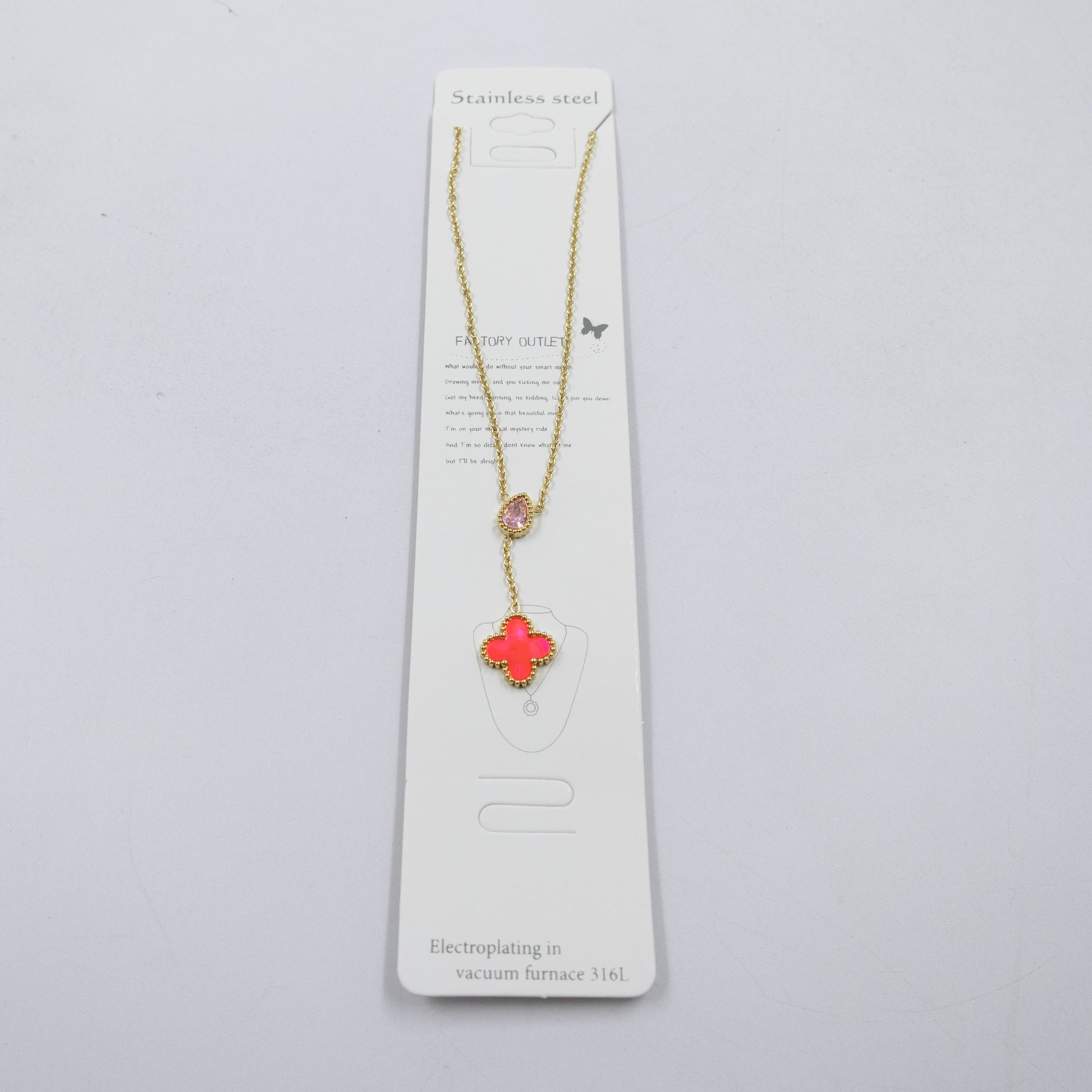 Collar Dorado de Trebol M1 Oro Laminado