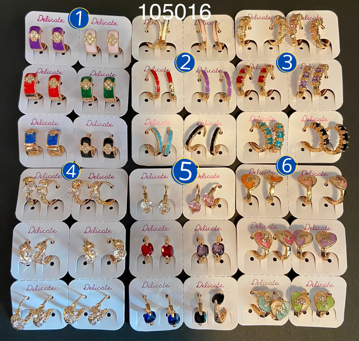 [26/SEPTIEMBRE/26] Paquete de 6 pares de Aretes MV M5 Oro Laminado