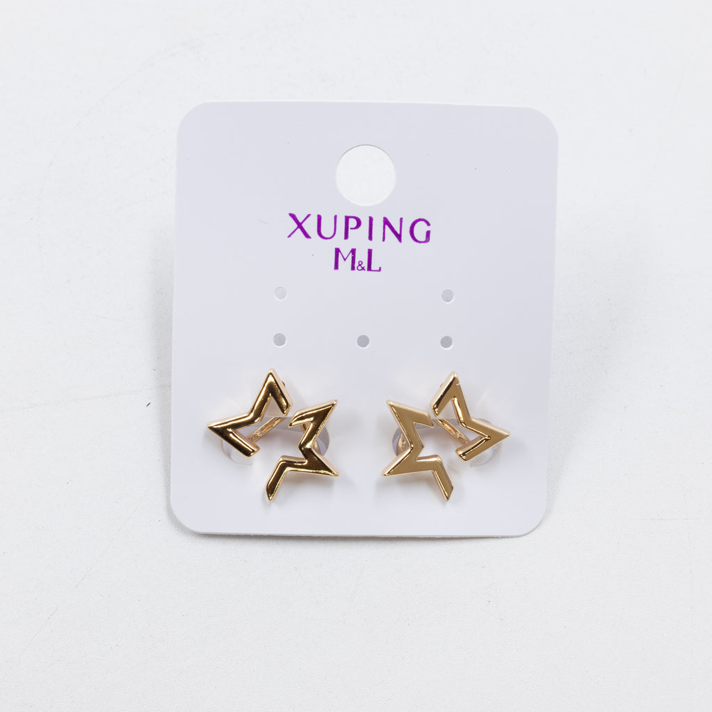 Aretes Dorados Xuping de poste M1 Oro Laminado