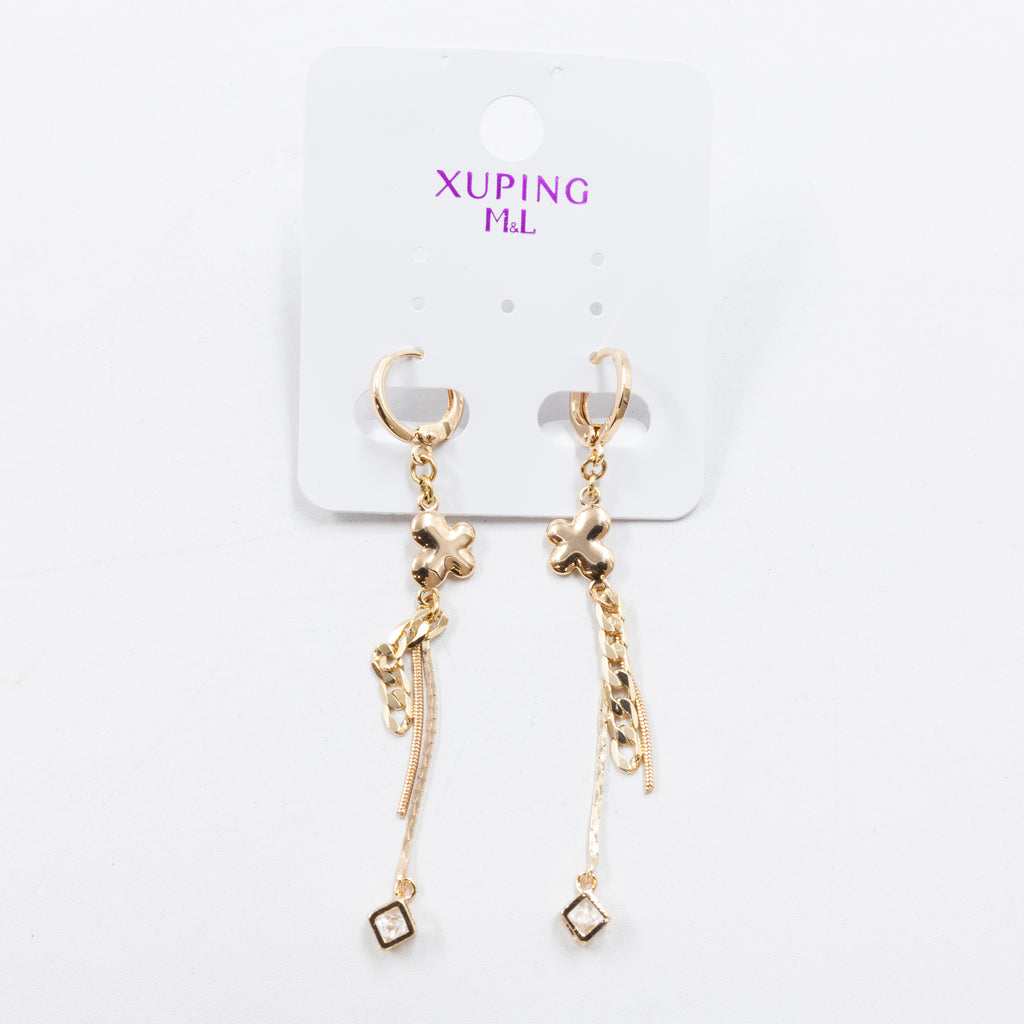 Aretes Dorados Xuping de Poste M7 Oro Laminado