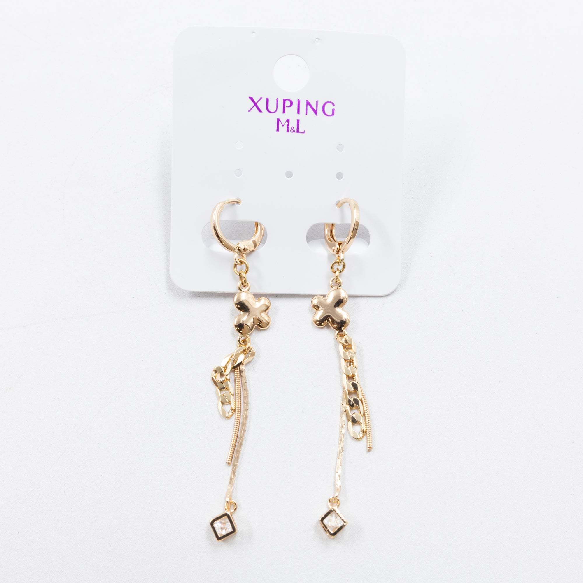 Aretes Dorados Xuping de Poste M7 Oro Laminado