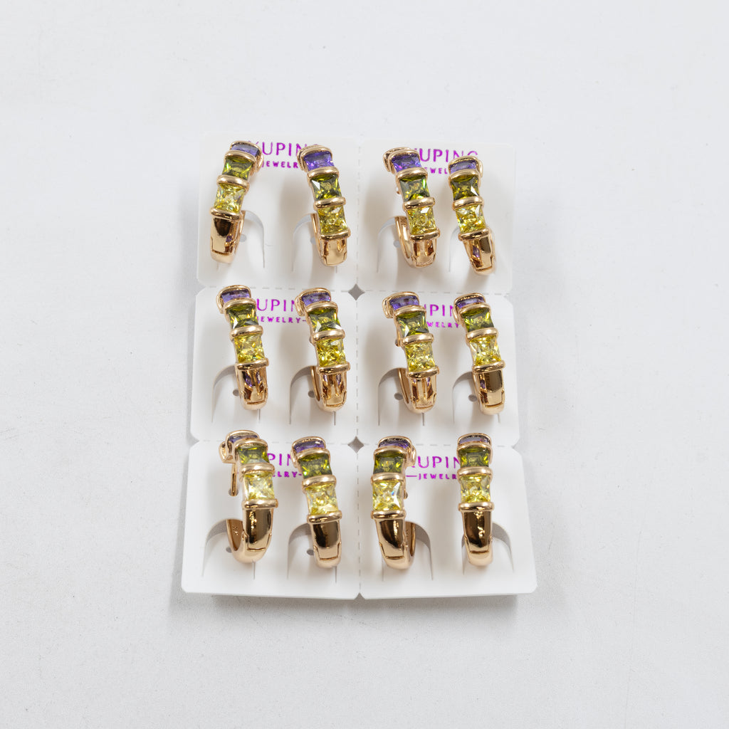 Paquete de 6 pares de Aretes Xuping Dorado M14 Oro Laminado