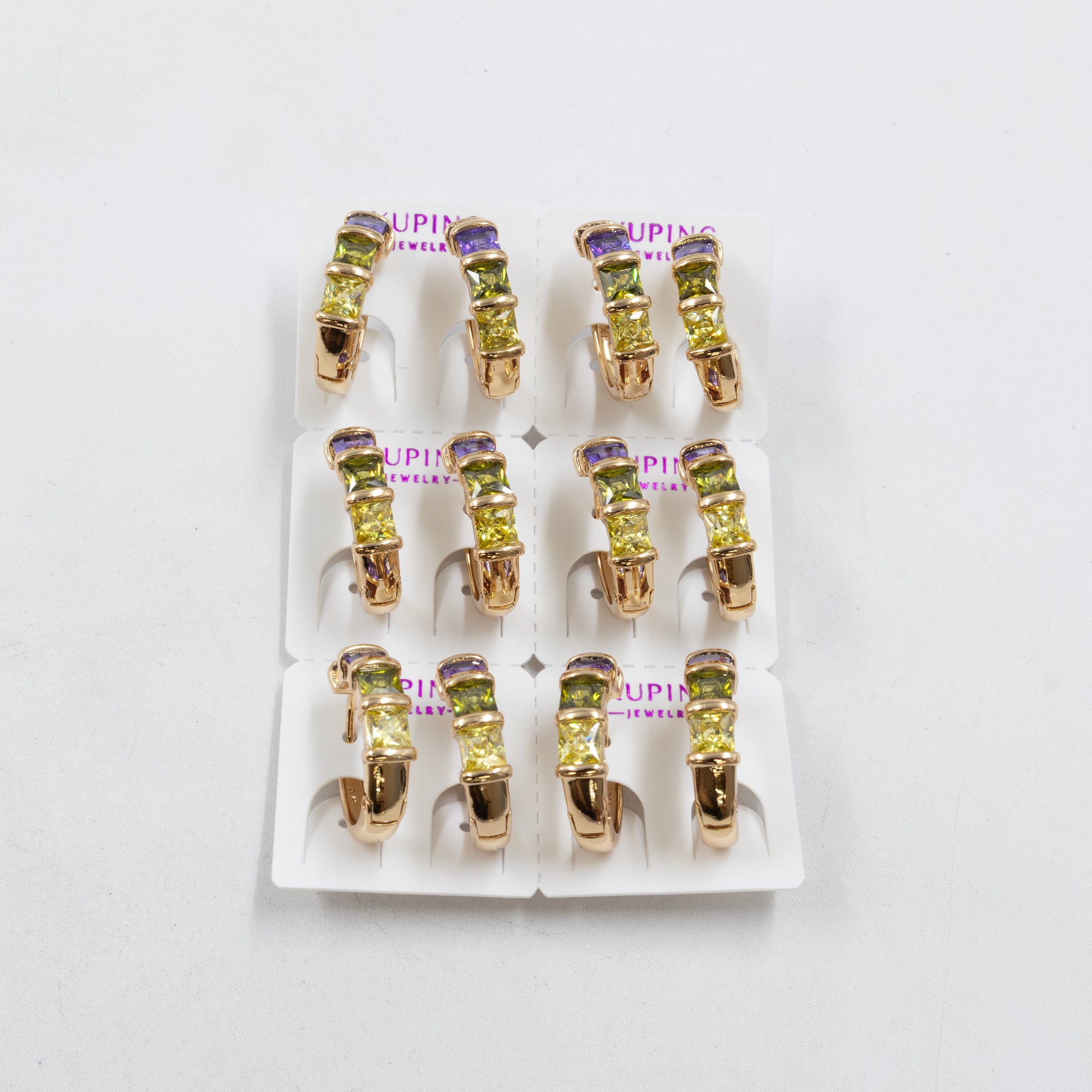 Paquete de 6 pares de Aretes Xuping Dorado M14 Oro Laminado