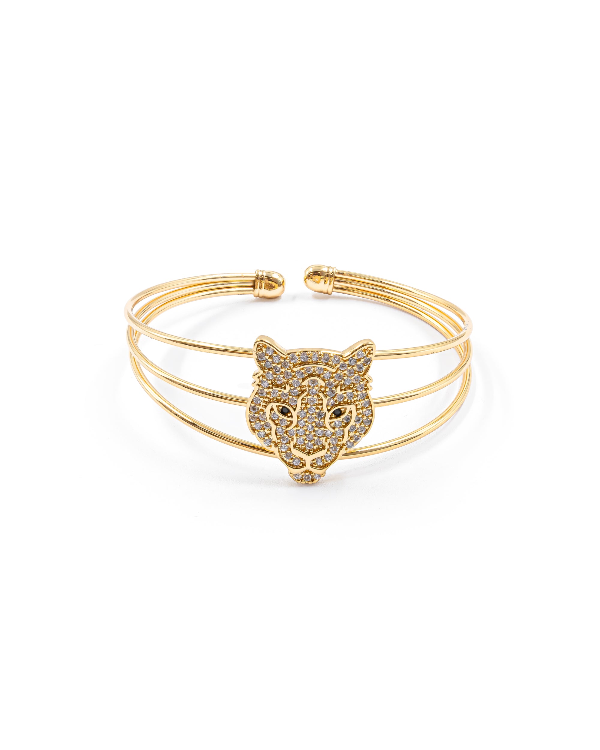 Brazalete Dorado con Piedras M8 Oro Laminado