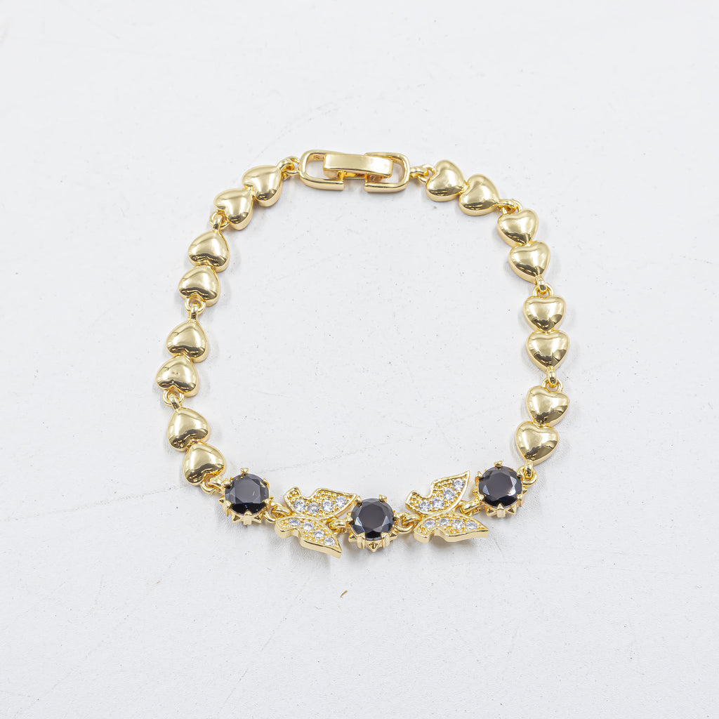 Cadenas de Pulseras Doradas con Piedras M1 Oro Laminado