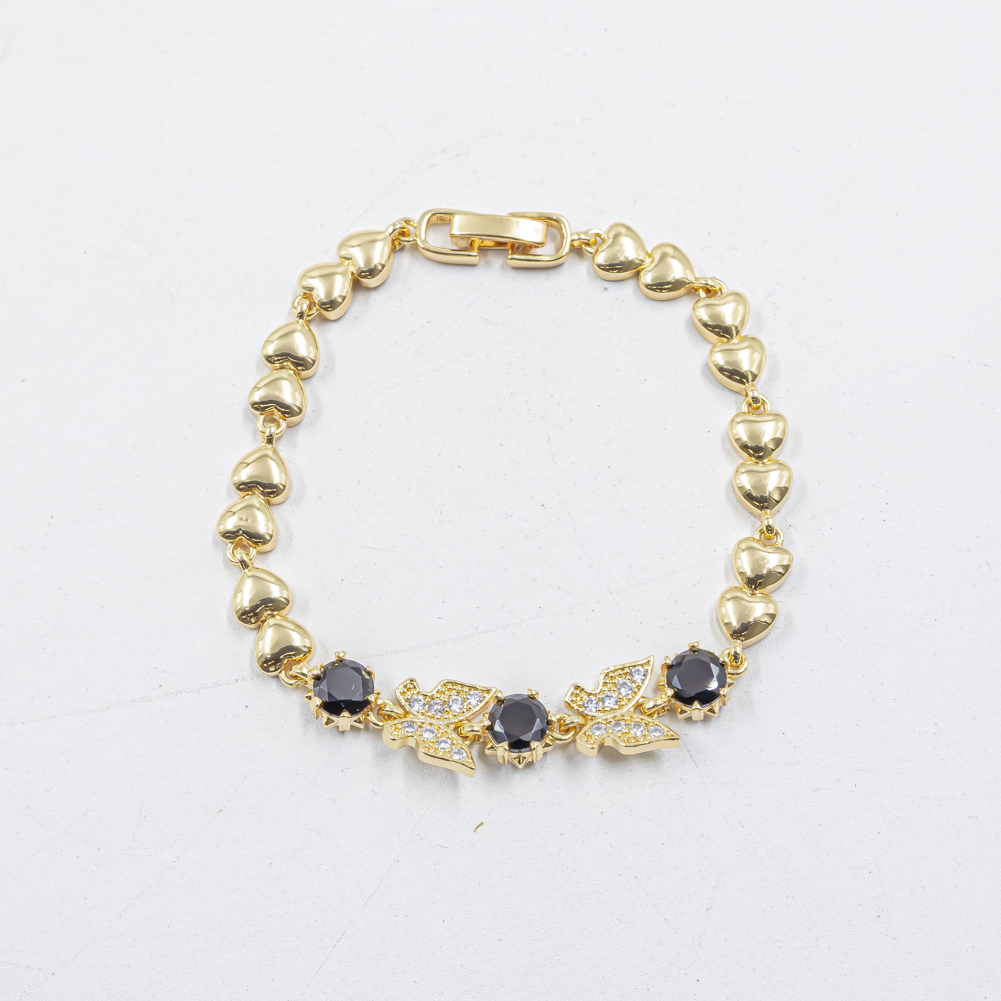 Cadenas de Pulseras Doradas con Piedras M1 Oro Laminado