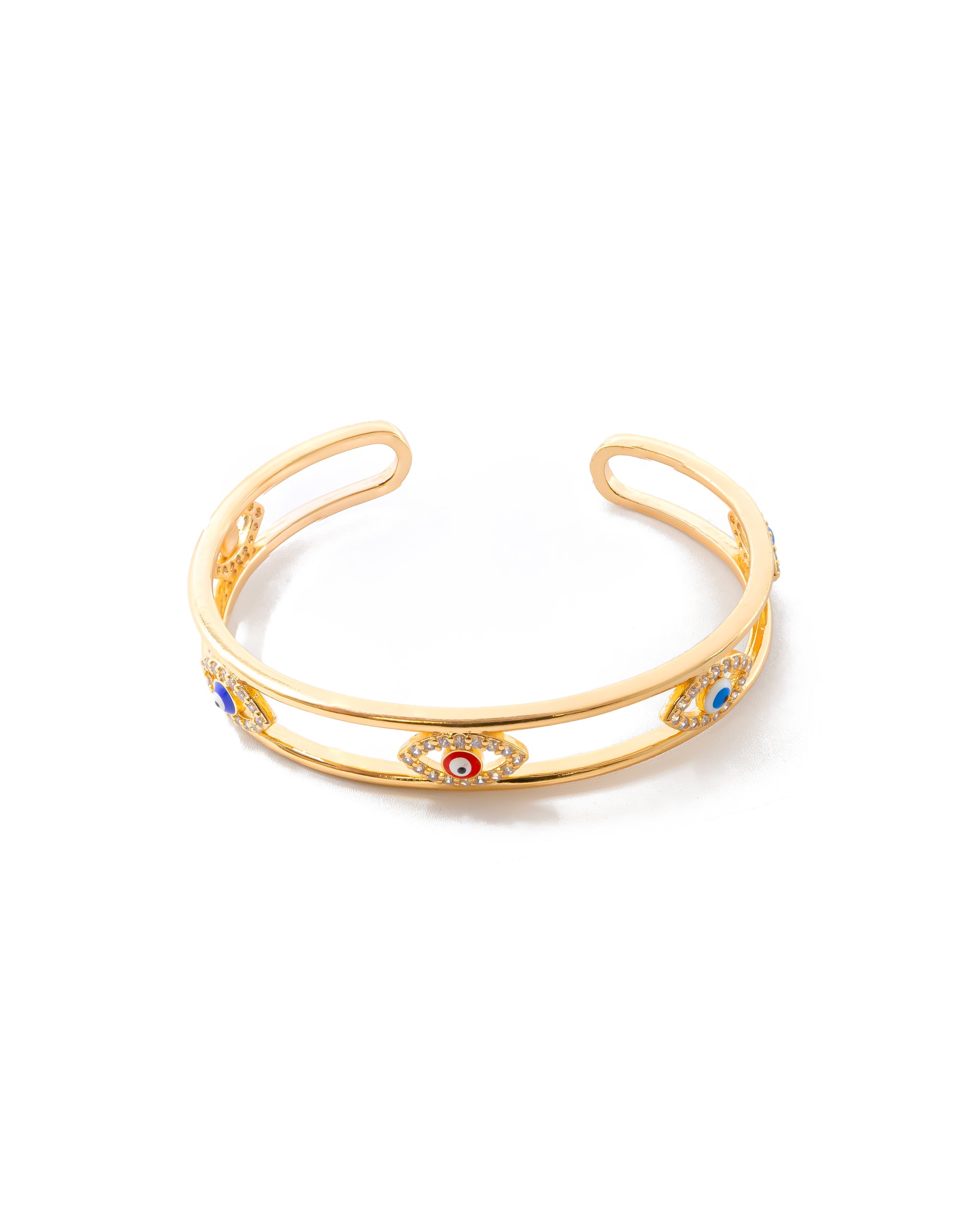 Brazalete Dorado con Piedras M3 Oro Laminado