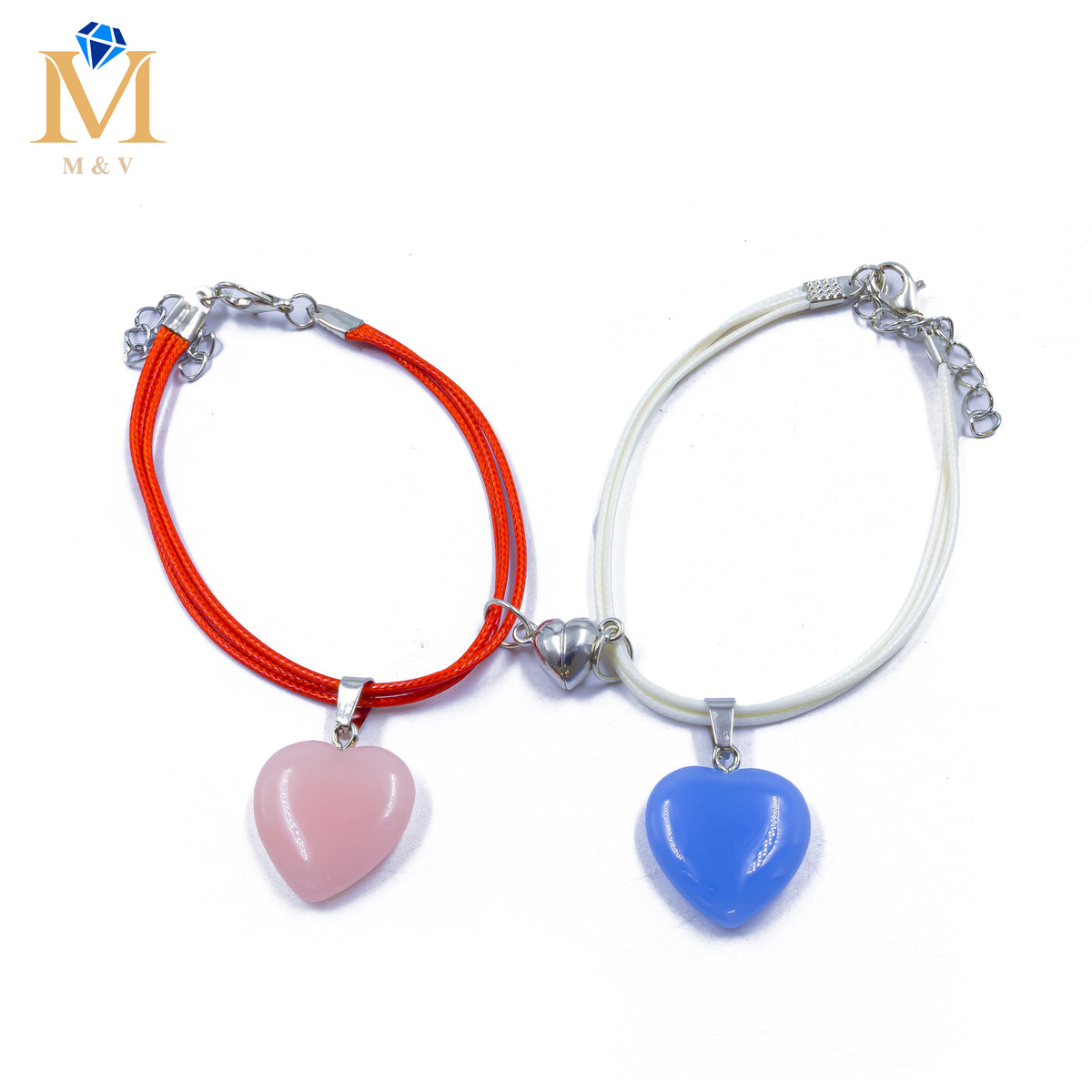 Pulseras de Corazón de Pareja M10 Oro Laminado