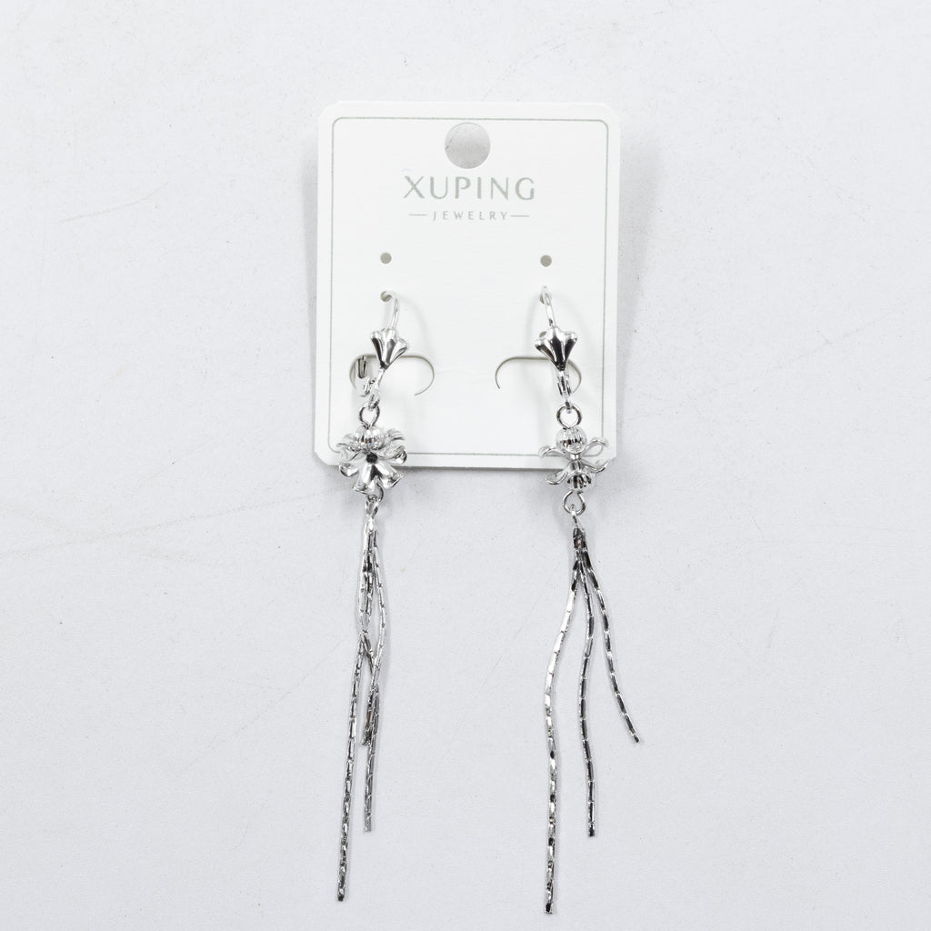 Aretes Plateados con Piedras Xuping M8 Oro Laminado