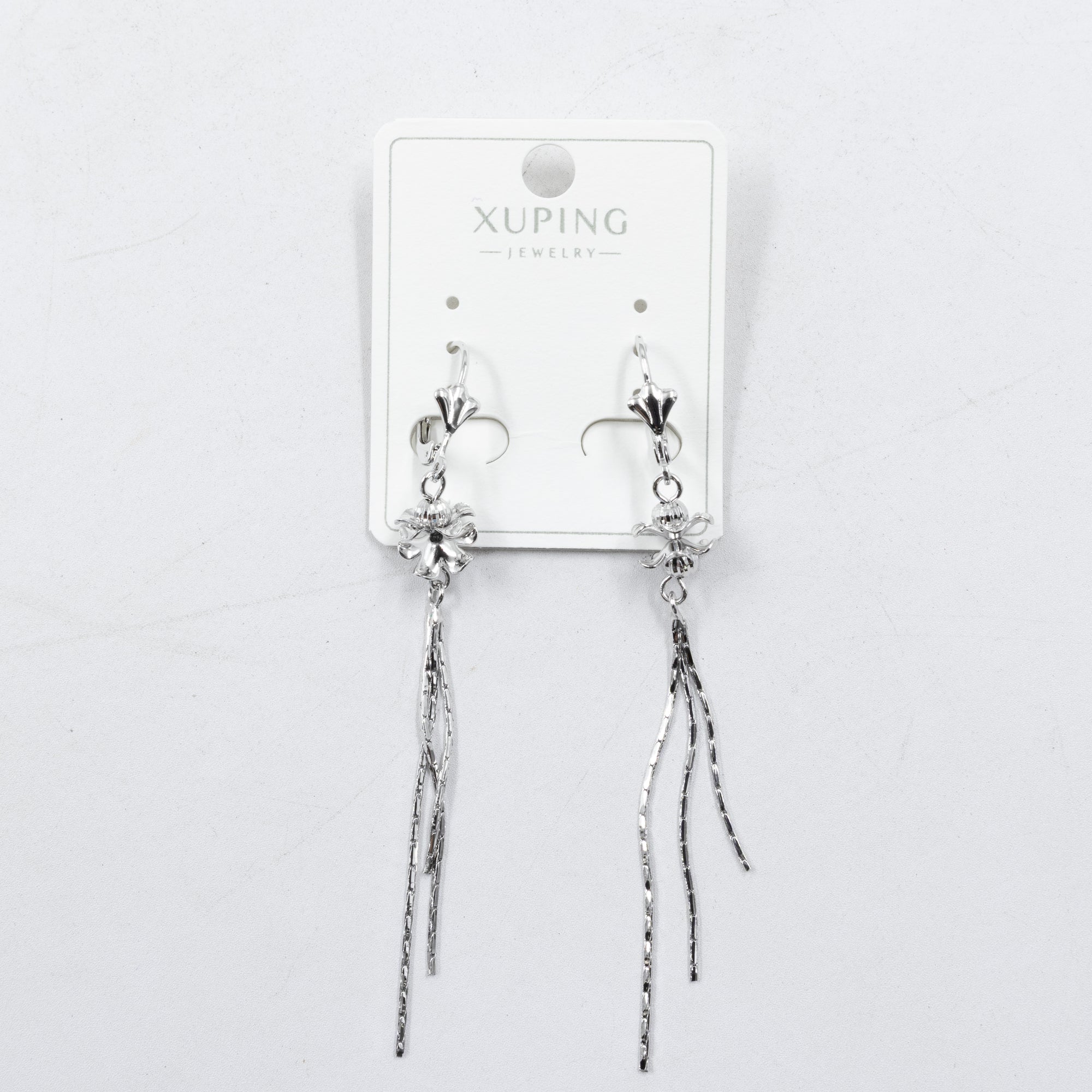 Aretes Plateados con Piedras Xuping M8 Oro Laminado