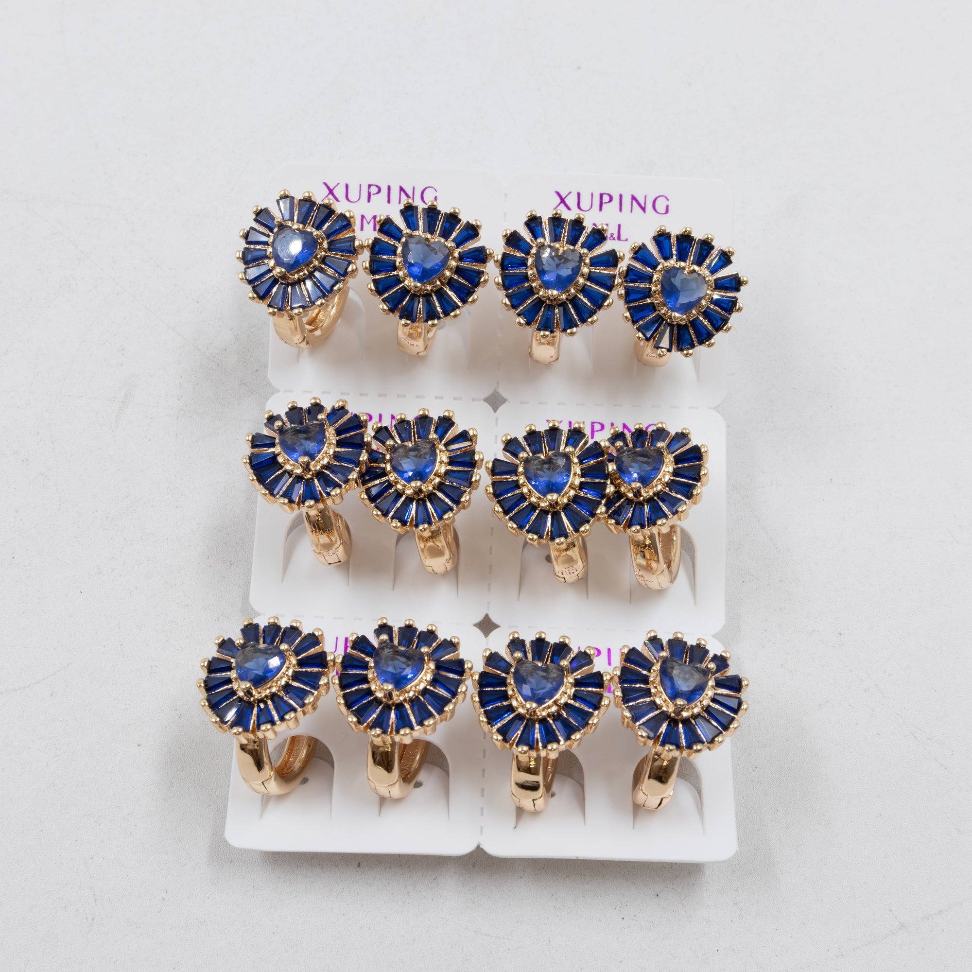 Paquete de 6 pares de Aretes Xuping Dorado M2 Oro Laminado