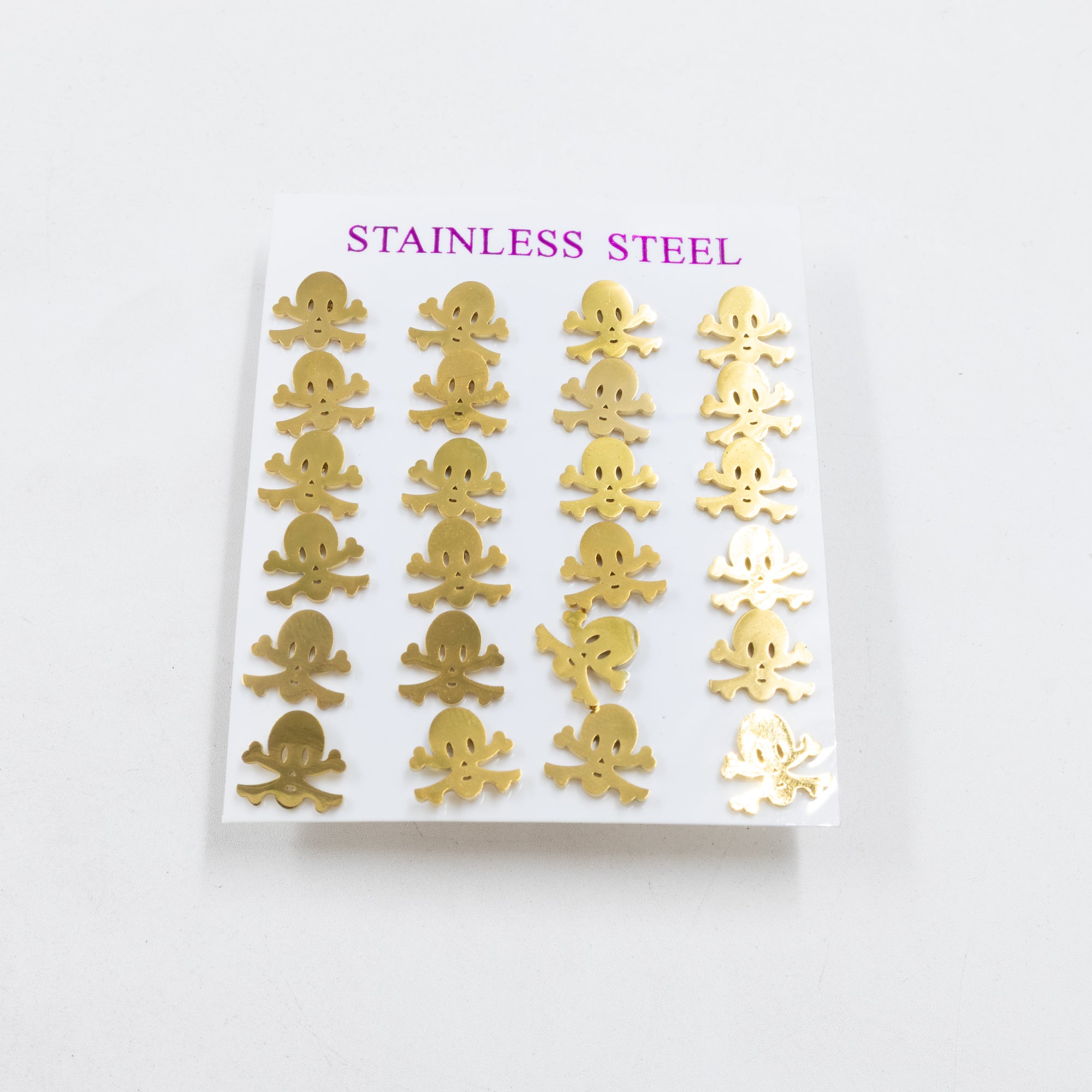 Paquete de 12 Pares de Aretes Dorados M3 Acero Inoxidable