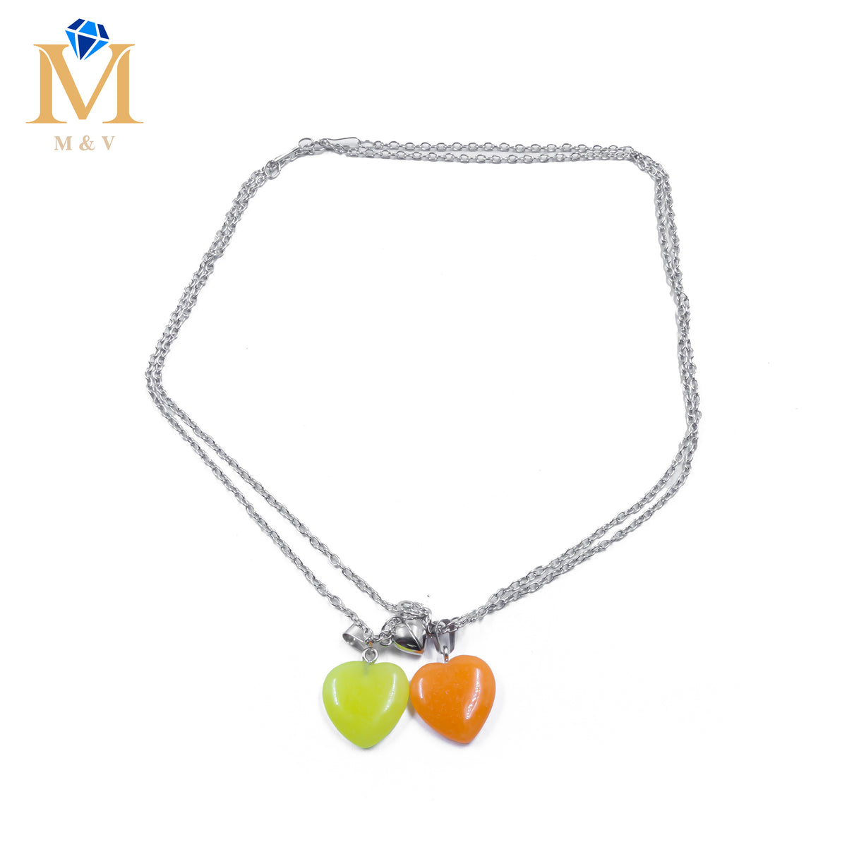 Collares en Pareja de piedras M17 Acero Inoxidable
