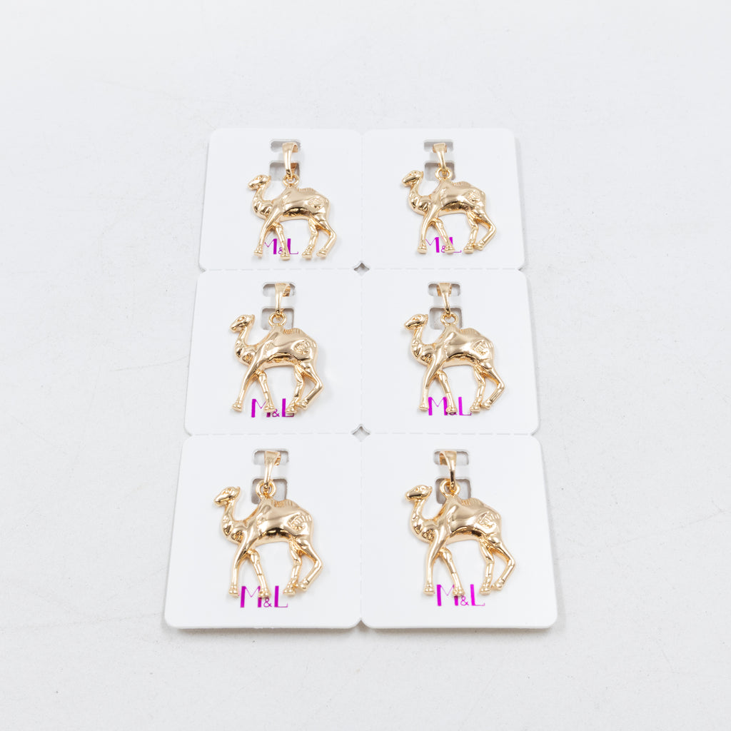 Paquete de 6 dijes con Piedras Oro Rosado  M7 Oro Laminado