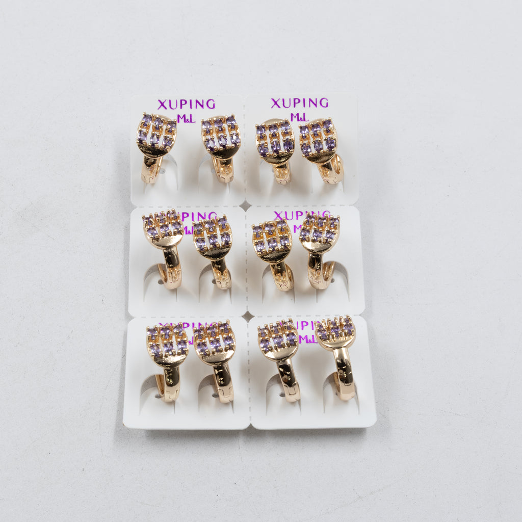 Paquete de 6 pares de Aretes Xuping Dorado M9 Oro Laminado