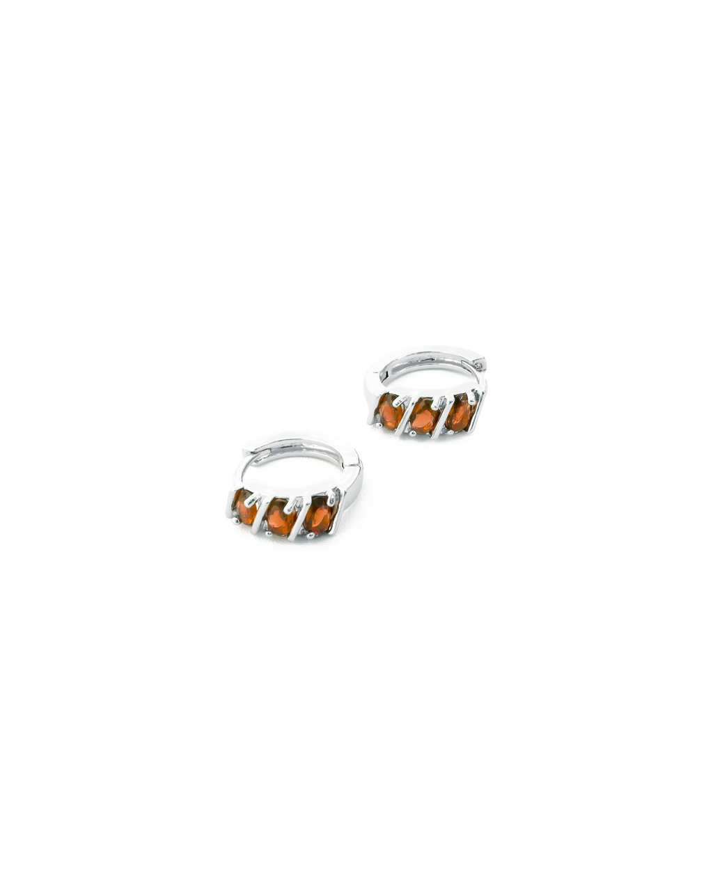 Aretes Plateados Huggies con Piedras Diferentes Colores M12 Oro Laminado