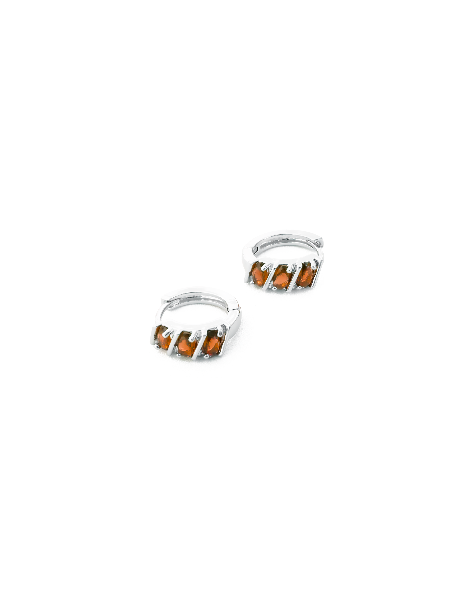 Aretes Plateados Huggies con Piedras Diferentes Colores M12 Oro Laminado