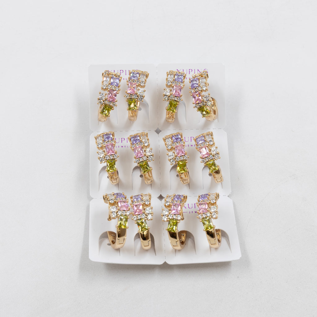 Paquete de 6 pares de Aretes Xuping Dorado M17 Oro Laminado