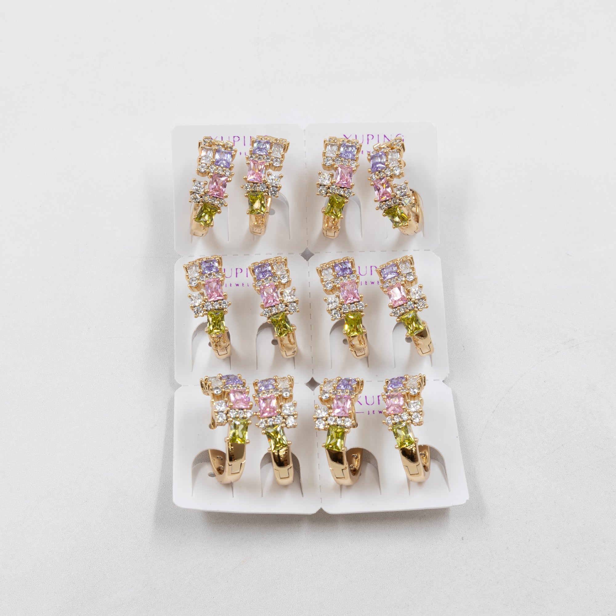 Paquete de 6 pares de Aretes Xuping Dorado M17 Oro Laminado